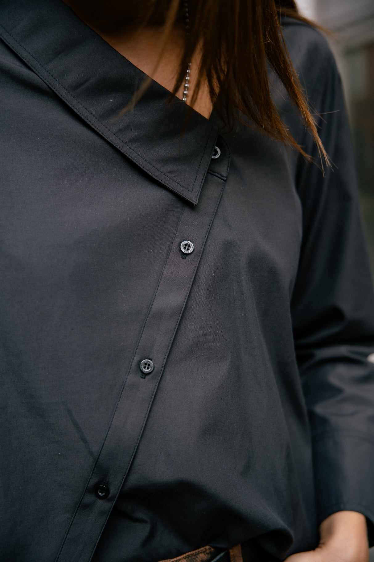 Chemise asymétrique Femme Hazel Plain black | Freeman T. Porter