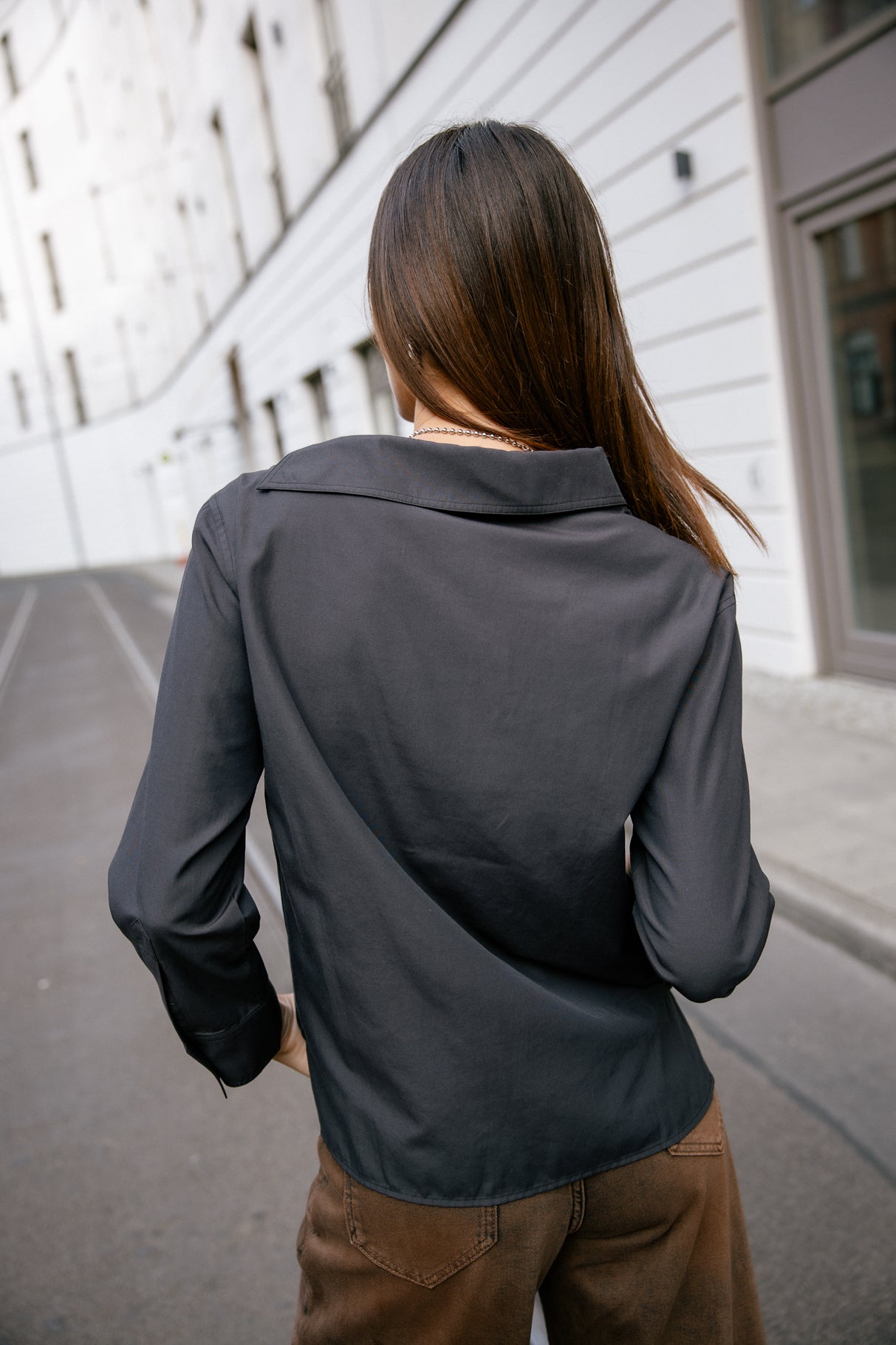 Chemise asymétrique Femme Hazel Plain black | Freeman T. Porter