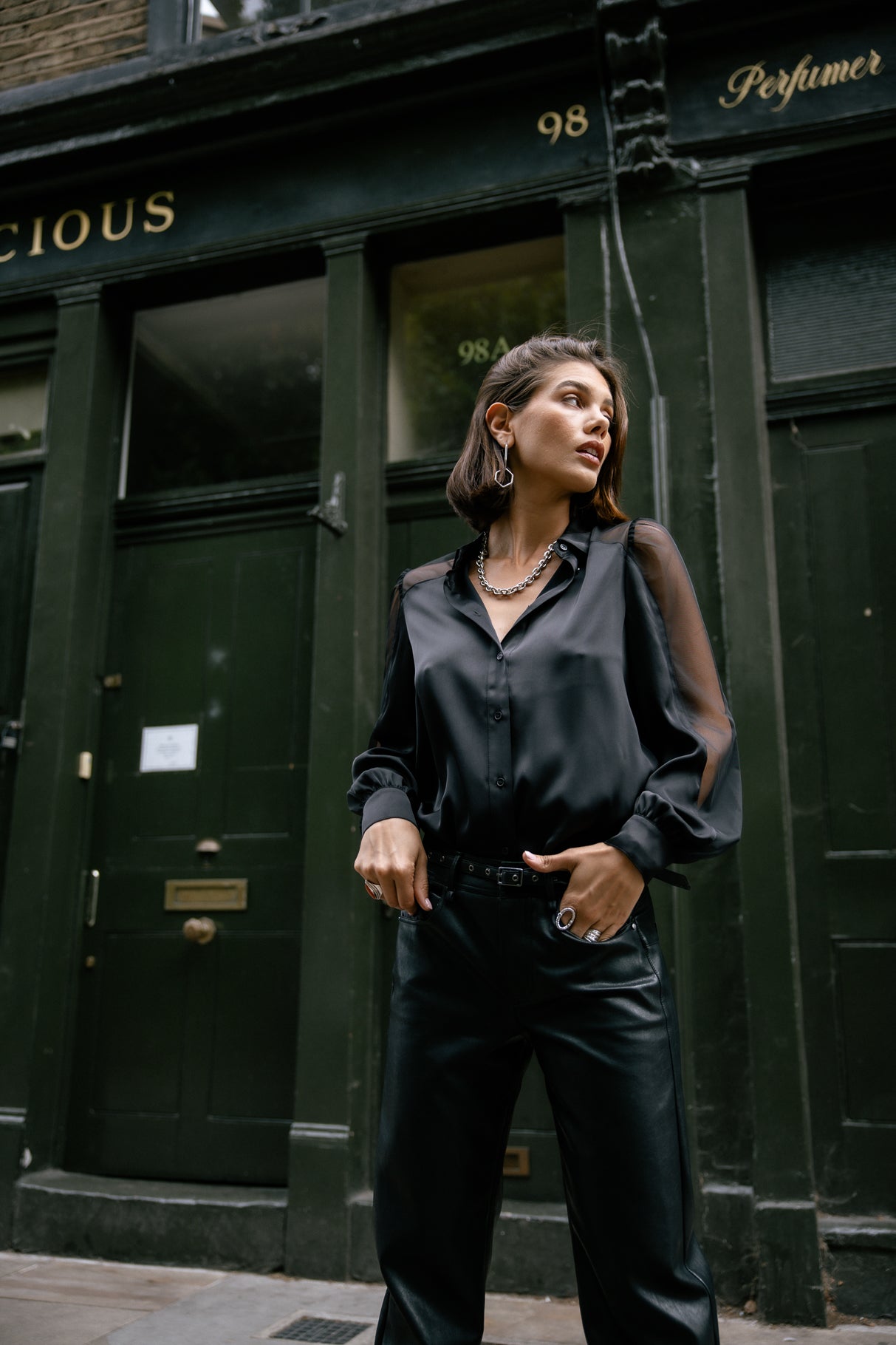 Chemise à manches transparentes Femme Calaya Plain black | Freeman T. Porter