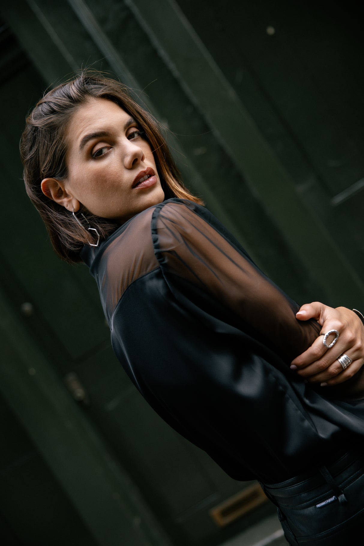 Chemise à manches transparentes Femme Calaya Plain black | Freeman T. Porter