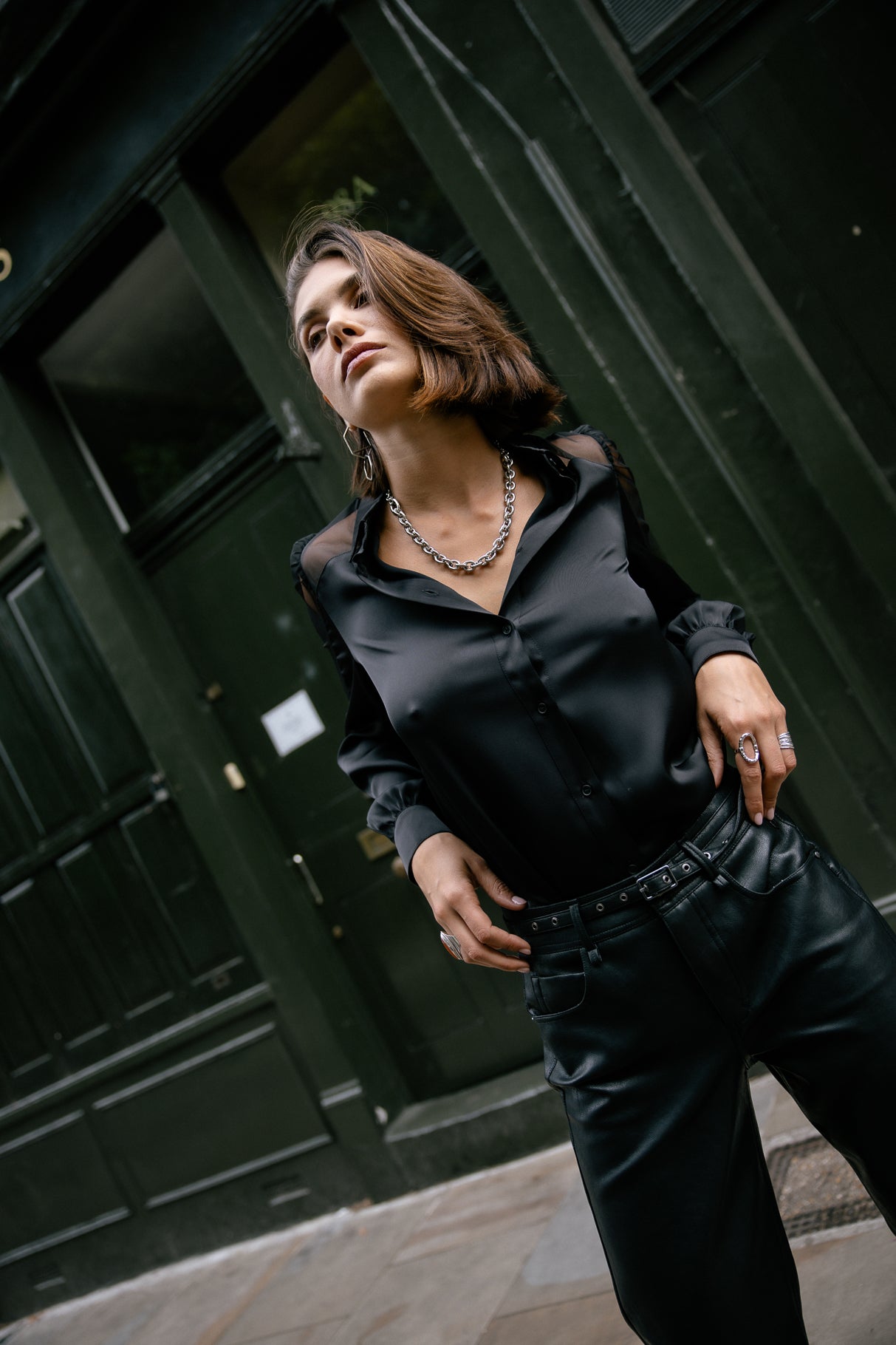 Chemise à manches transparentes Femme Calaya Plain black | Freeman T. Porter