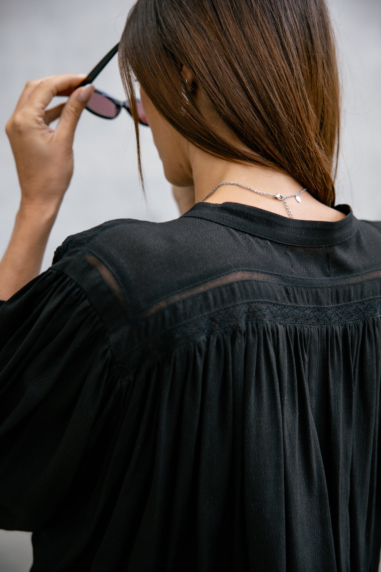 Blouse brillante Femme Belly Magic Sky black | Freeman T. Porter