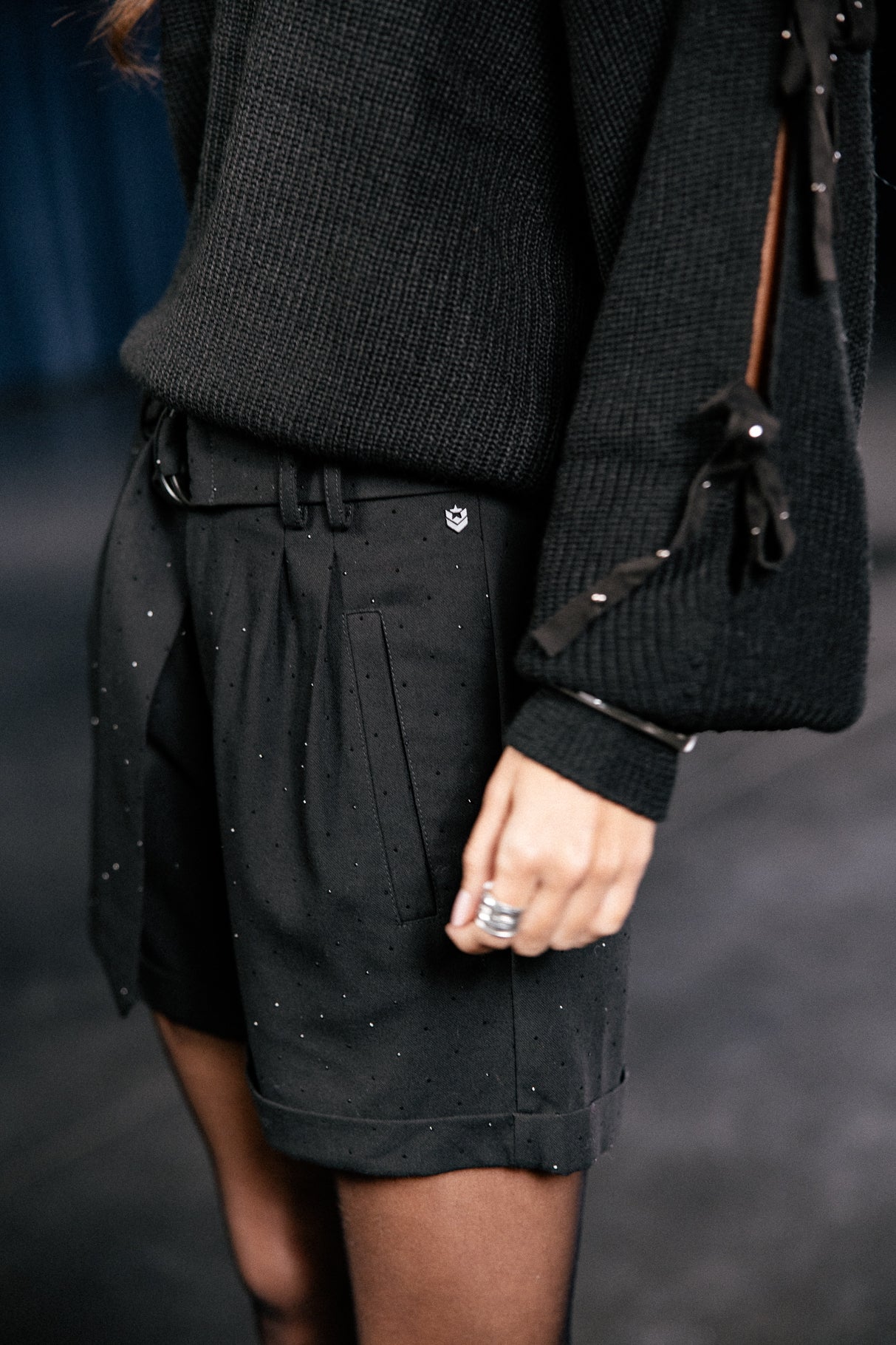 

Short city taille haute Femme Shawl Diamente black | Freeman T. Porter