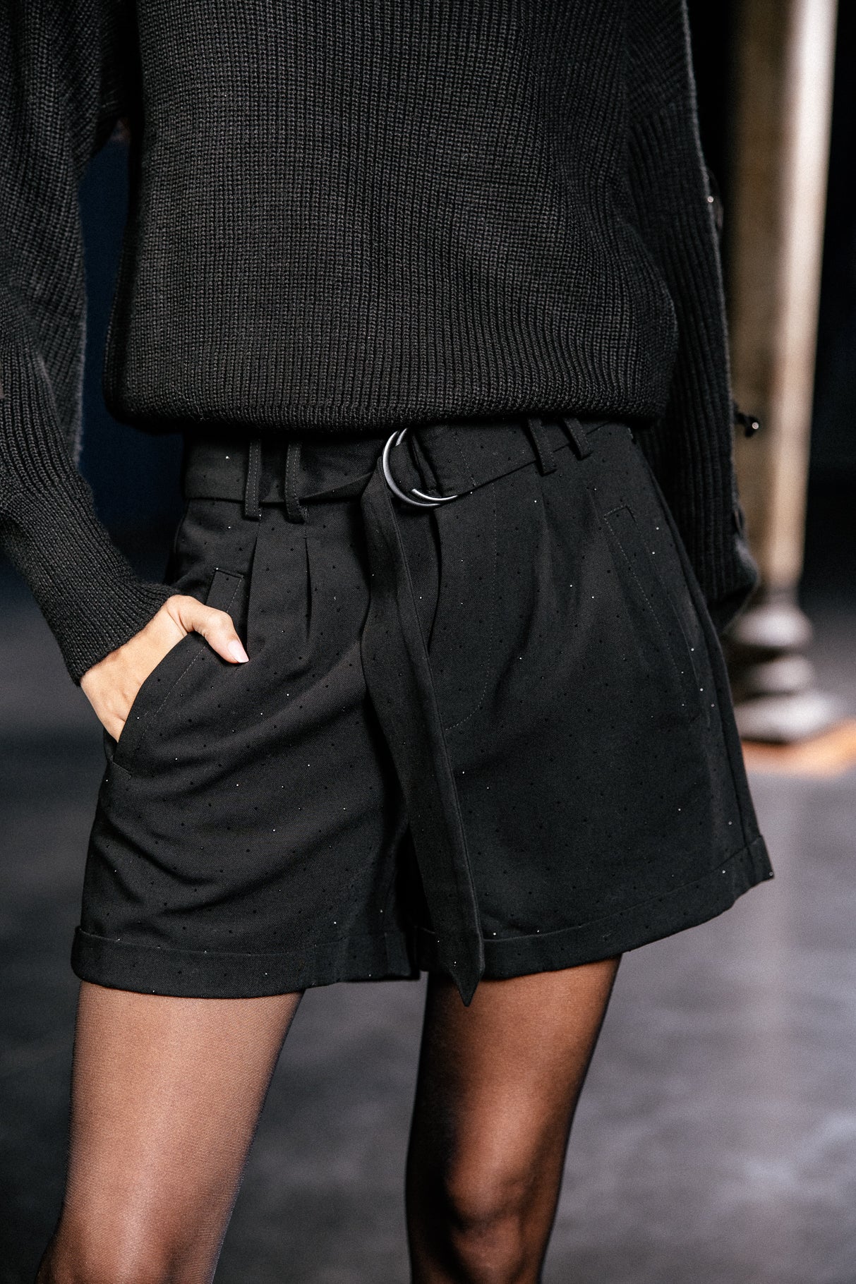 

Short city taille haute Femme Shawl Diamente black | Freeman T. Porter