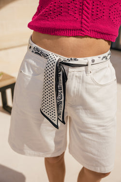 

Short wide style bermuda Women Clyde Kidney bright white | Freeman T. Porter