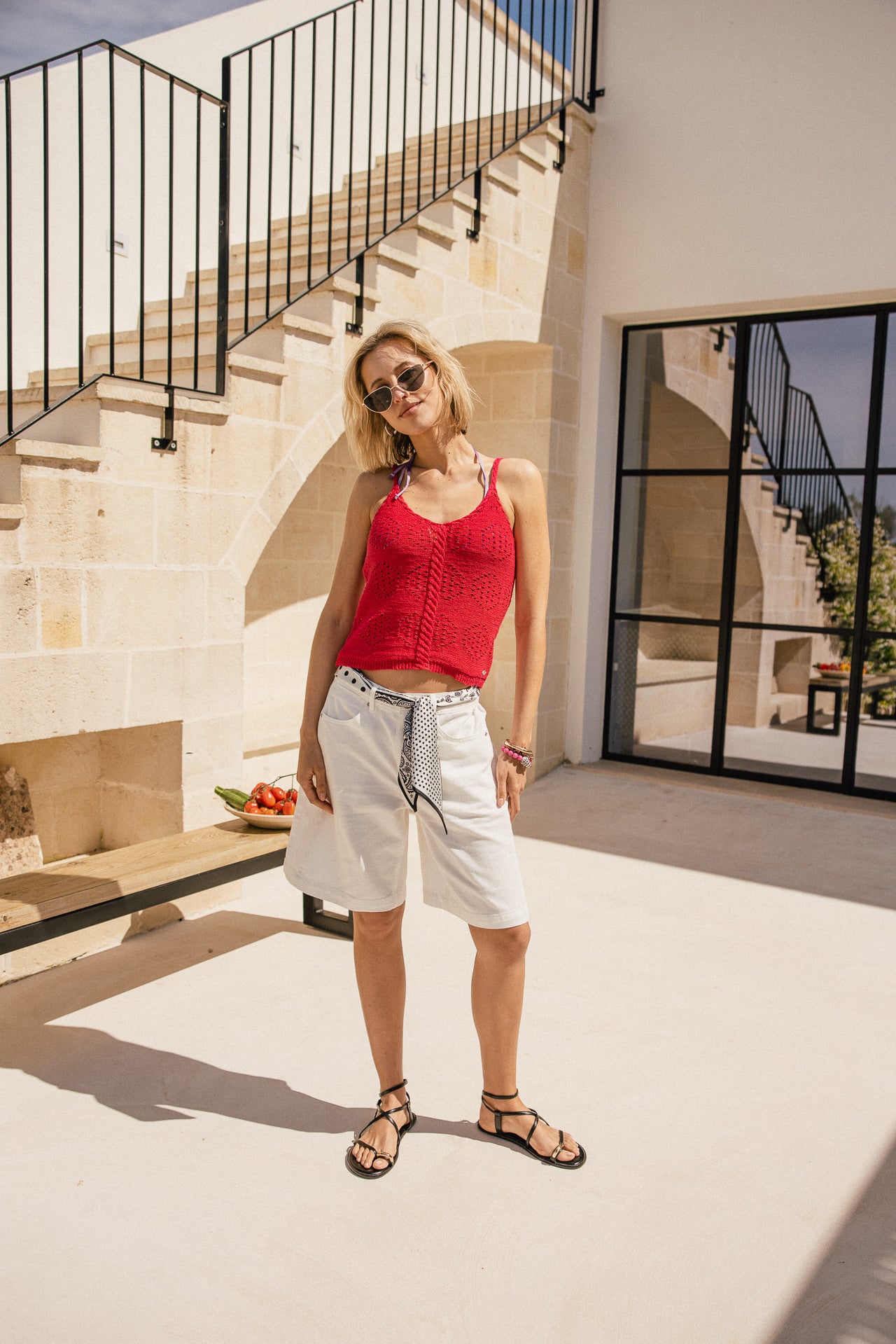 

Short large style bermuda  Femme Clyde Kidney bright white | Freeman T. Porter