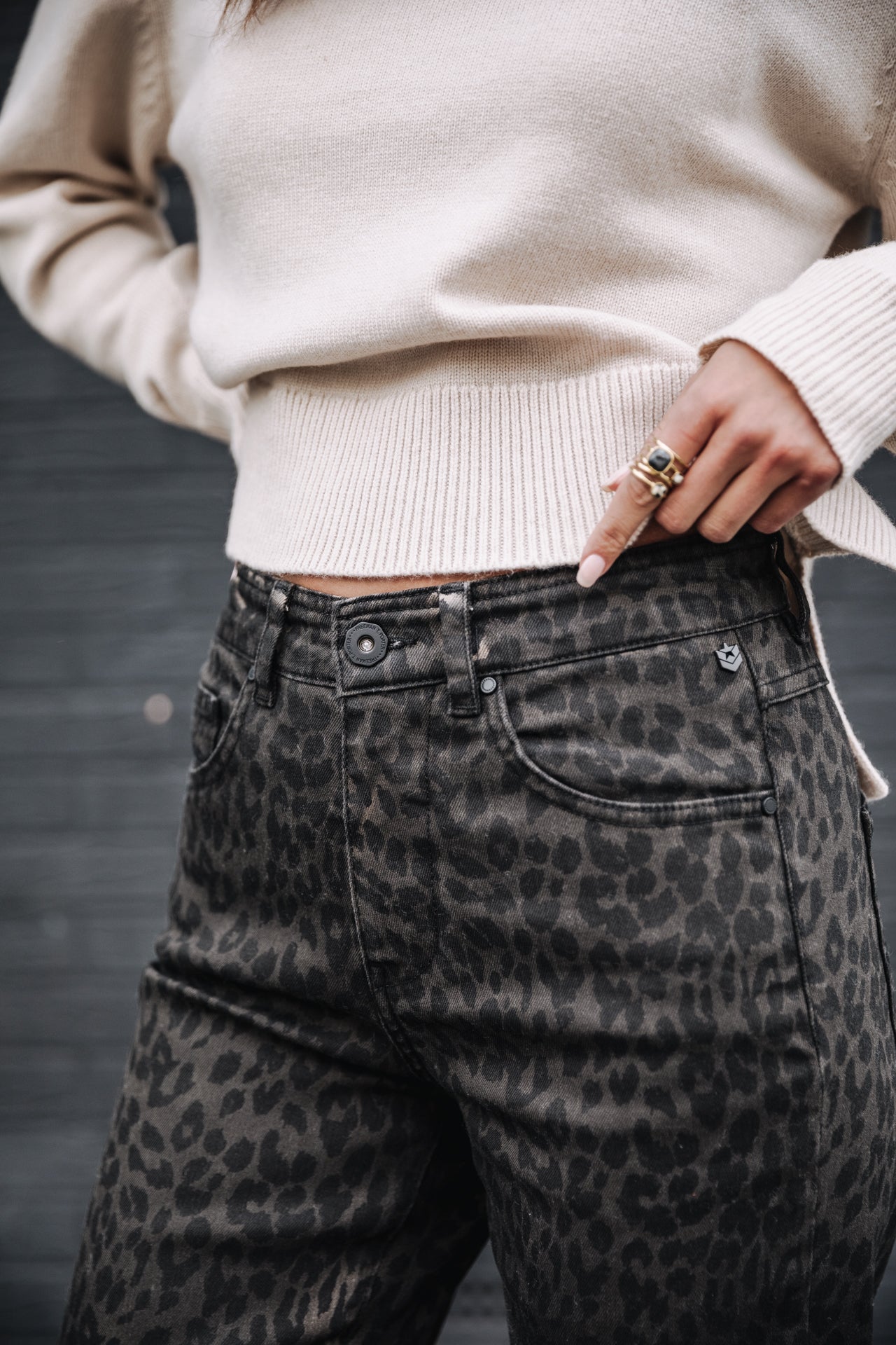 

Jeans 7/8 taille haute Frau Scarlett Dark Leo original | Freeman T. Porter