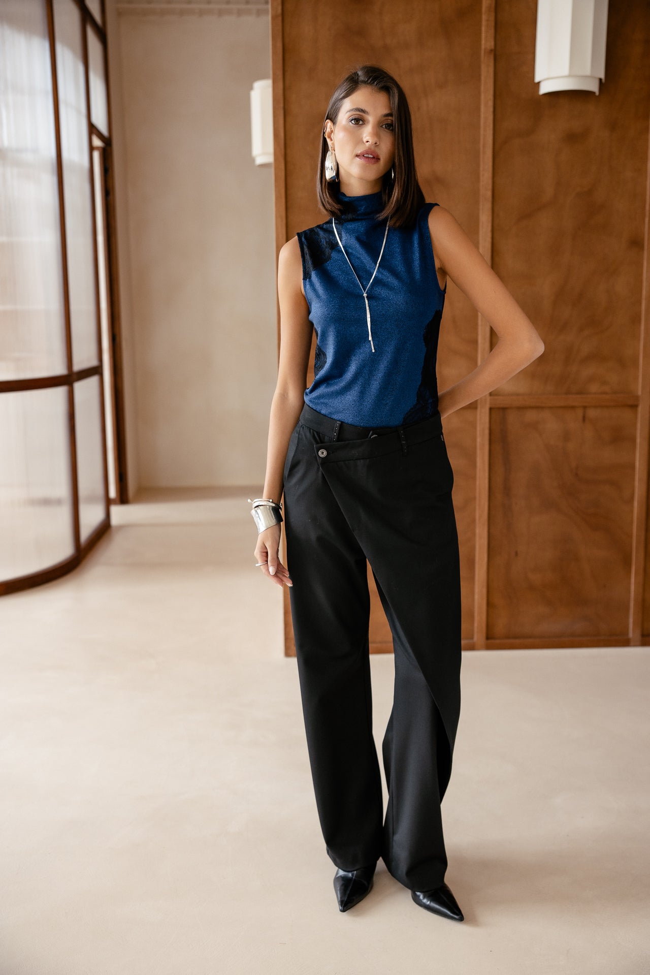 

Pantalon portefeuille Femme Cassie Evenos black | Freeman T. Porter