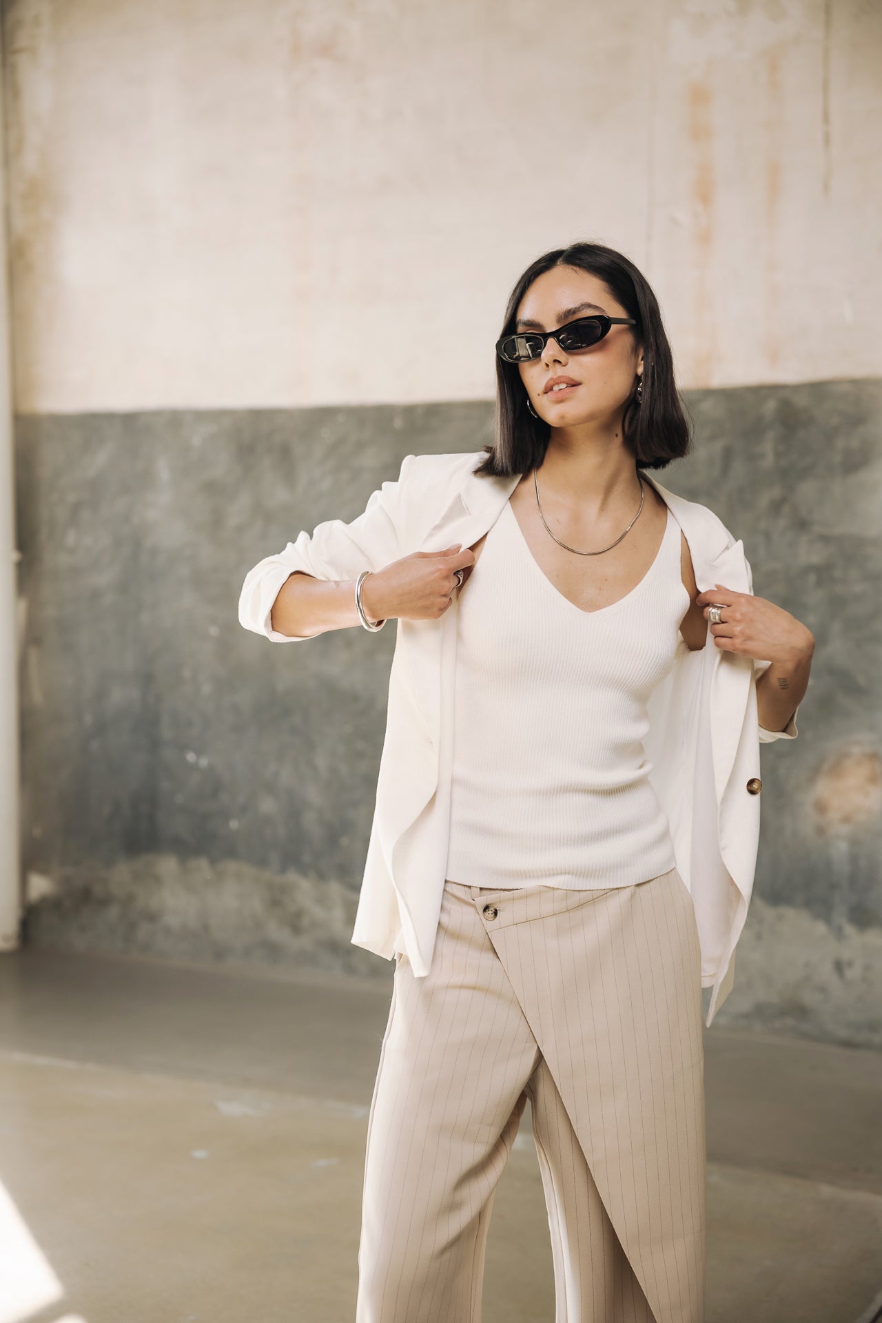 

Hose mit hoher Taille Frau Cassie Grazie beige | Freeman T. Porter