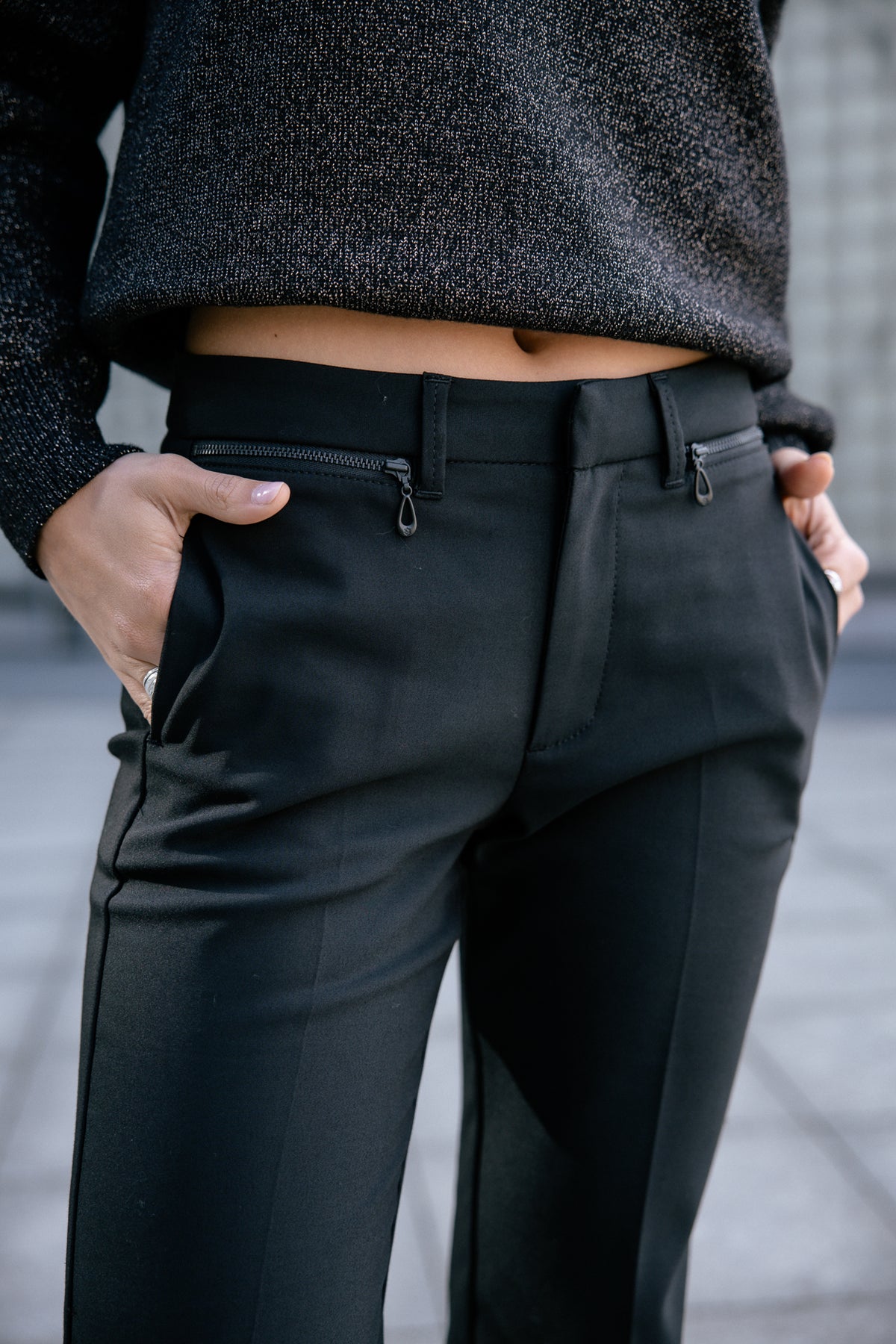 
              

City slim 7/8 broek Dames Willow Polyneo black | Freeman T. Porter
            