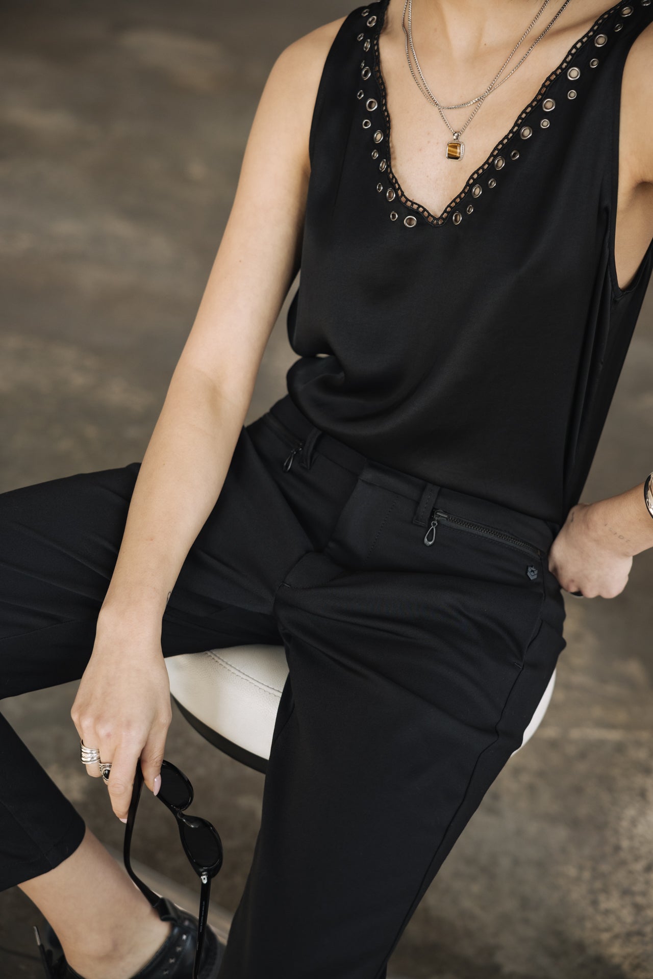 

Pantalon slim Femme Willow Polyneo black | Freeman T. Porter