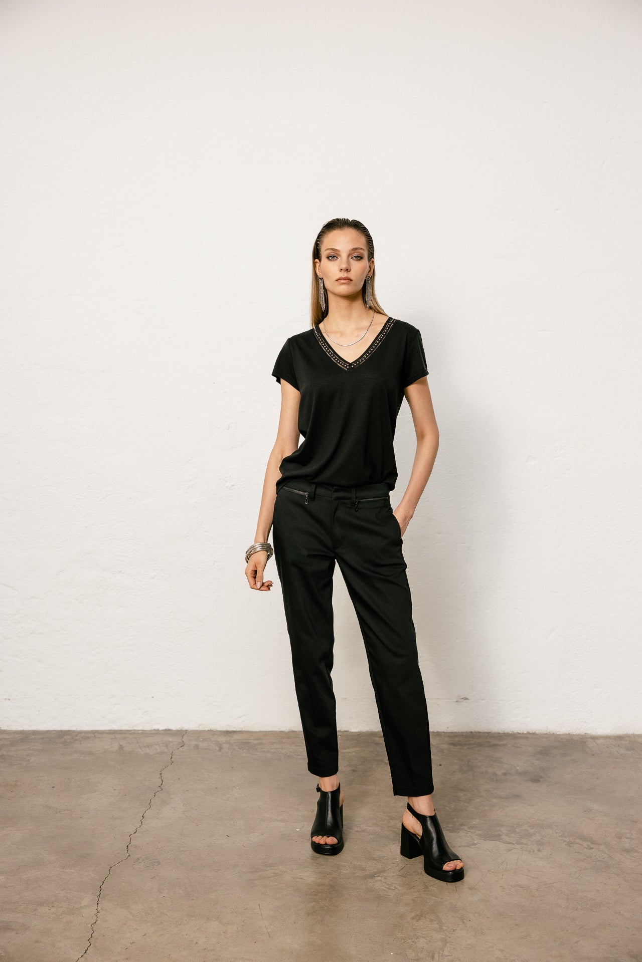 

Pantalón city slim 7/8 Mujer Willow Polyneo black | Freeman T. Porter