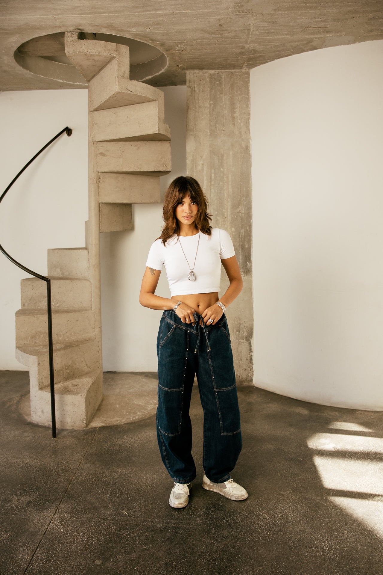

Denims barrel fluide clouté  Femme Petra molove dark | Freeman T. Porter