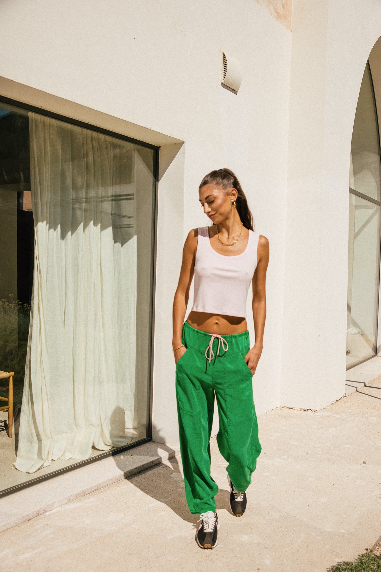 

Pantalon barrel fluide doux  Femme Petra Plain jelly bean | Freeman T. Porter