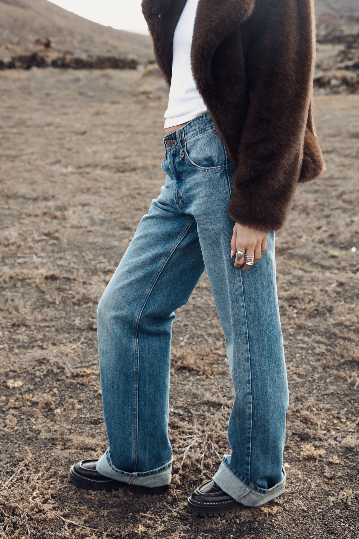 

Jeans large à larges revers Femme Kate piura | Freeman T. Porter