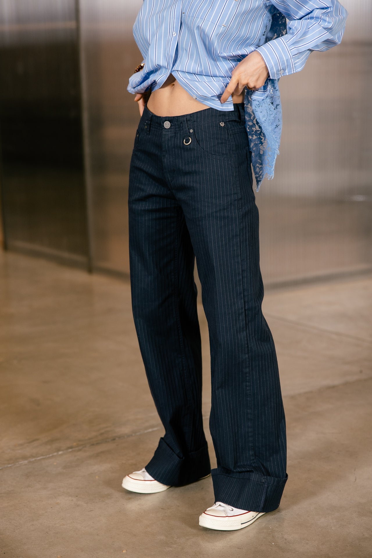   
            

Pantalon large à larges revers Femme Kate Angelo peacoat | Freeman T. Porter
          