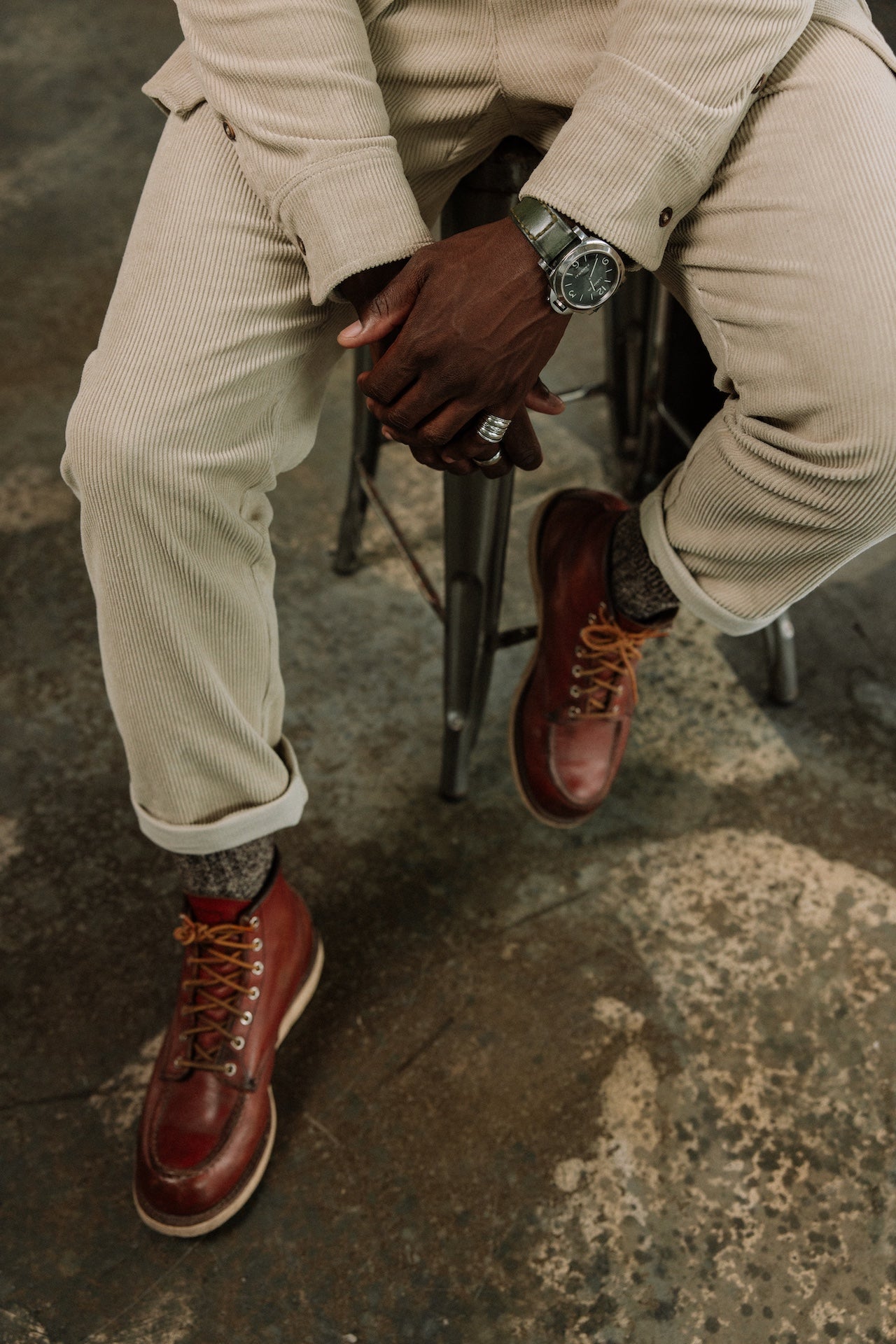 

Pantalon relax Hombres Derek Corduroy abbey stone | Freeman T. Porter
