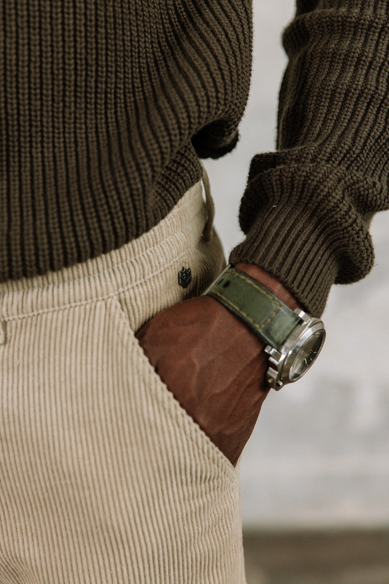 

Pantalon relax Hombres Derek Corduroy abbey stone | Freeman T. Porter