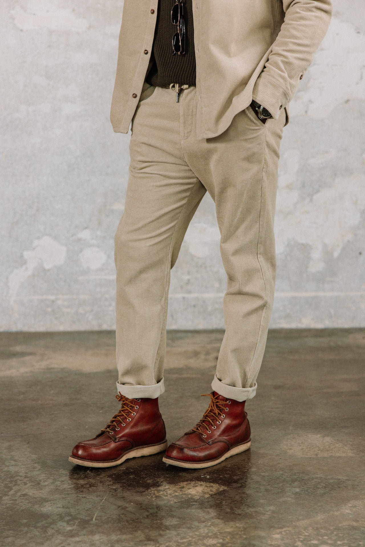 

Pantalon relax Hombres Derek Corduroy abbey stone | Freeman T. Porter