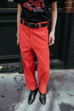 

7/8-Barrel-Hose aus Samt Damen Rosalia Veluto goji berry | Freeman T. Porter