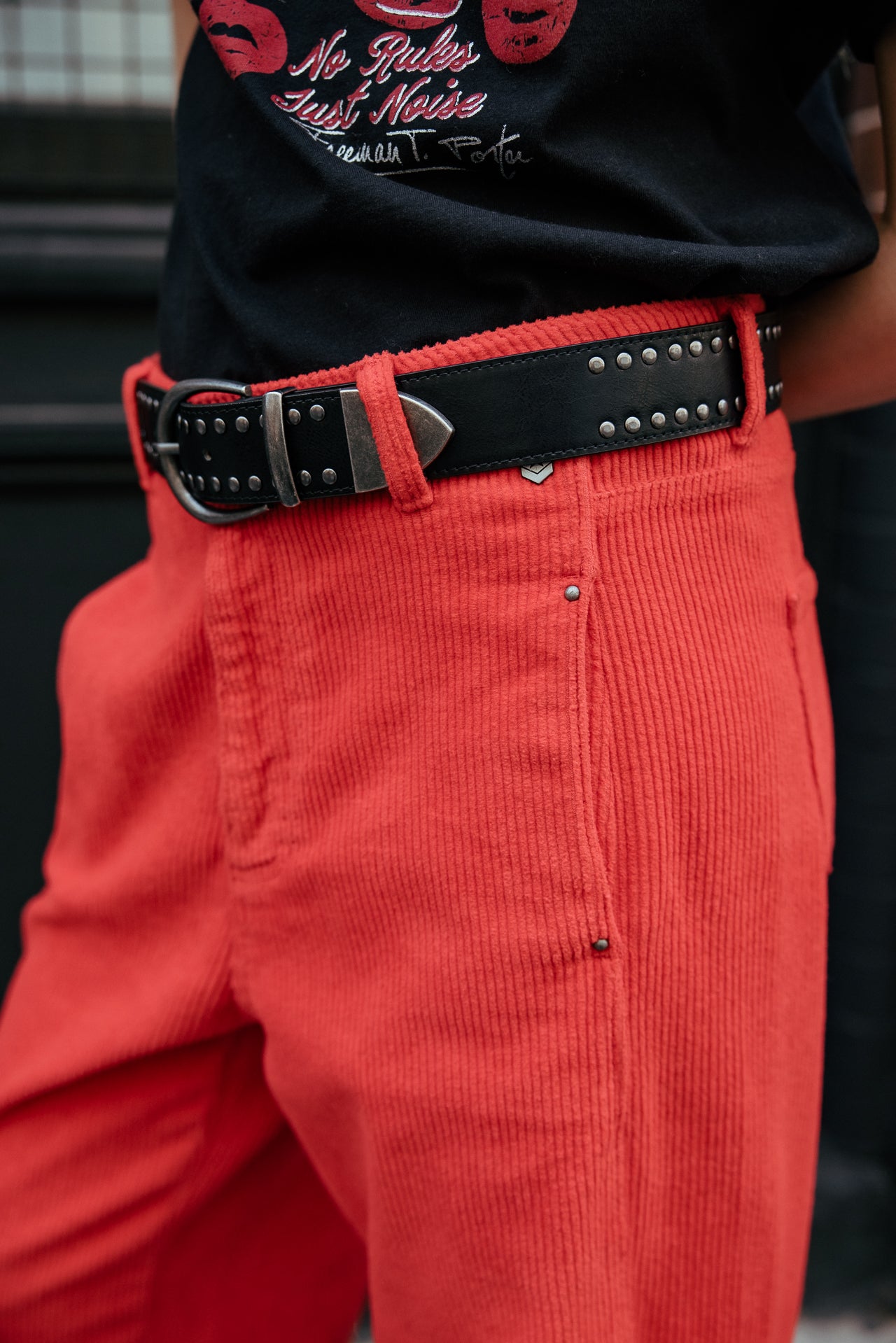 

7/8-Barrel-Hose aus Samt Damen Rosalia Veluto goji berry | Freeman T. Porter