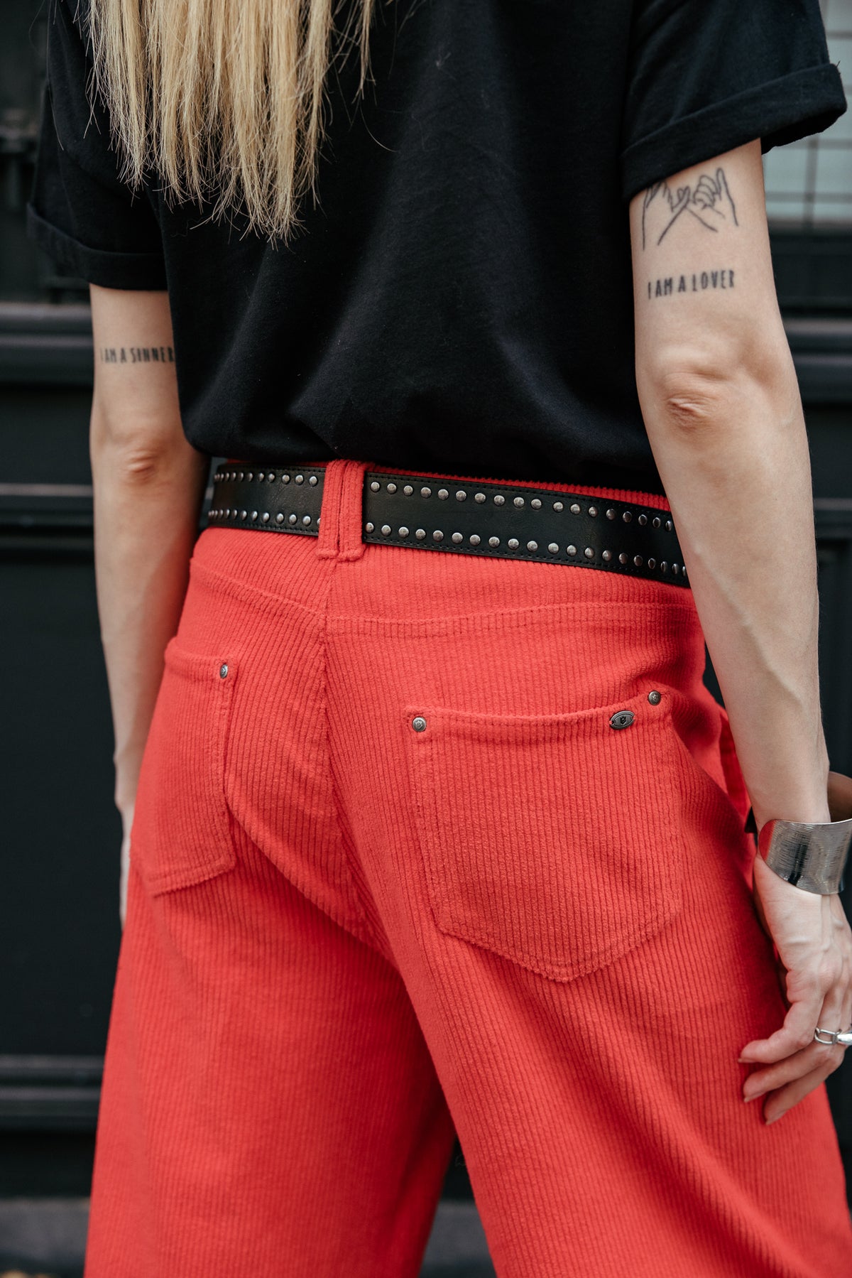 

7/8-Barrel-Hose aus Samt Damen Rosalia Veluto goji berry | Freeman T. Porter