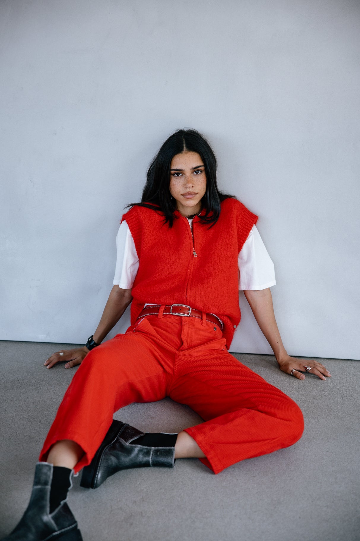 

Pantalon en velours Mujer Rosalia Veluto goji berry | Freeman T. Porter