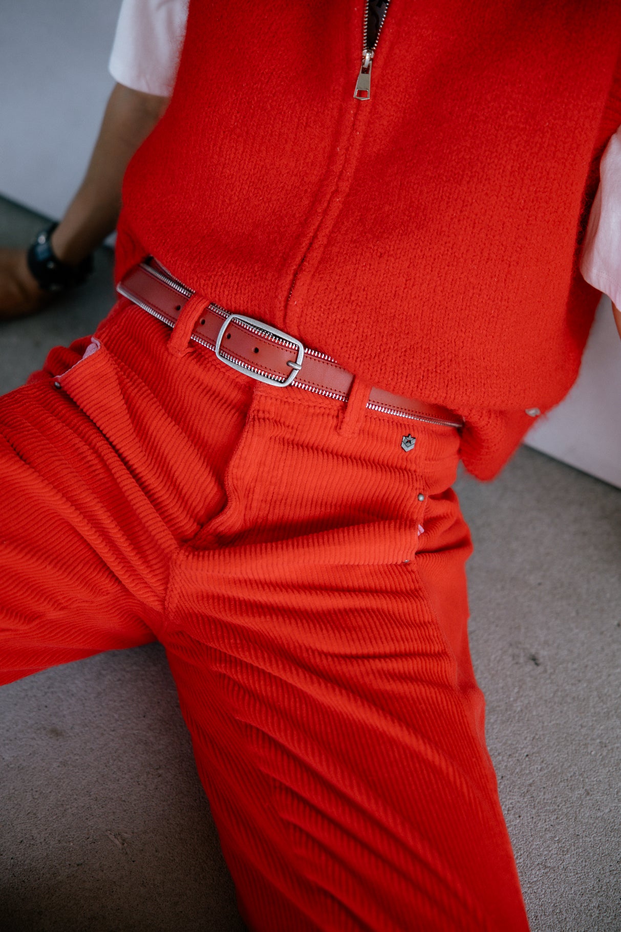 

Pantalon en velours Mujer Rosalia Veluto goji berry | Freeman T. Porter