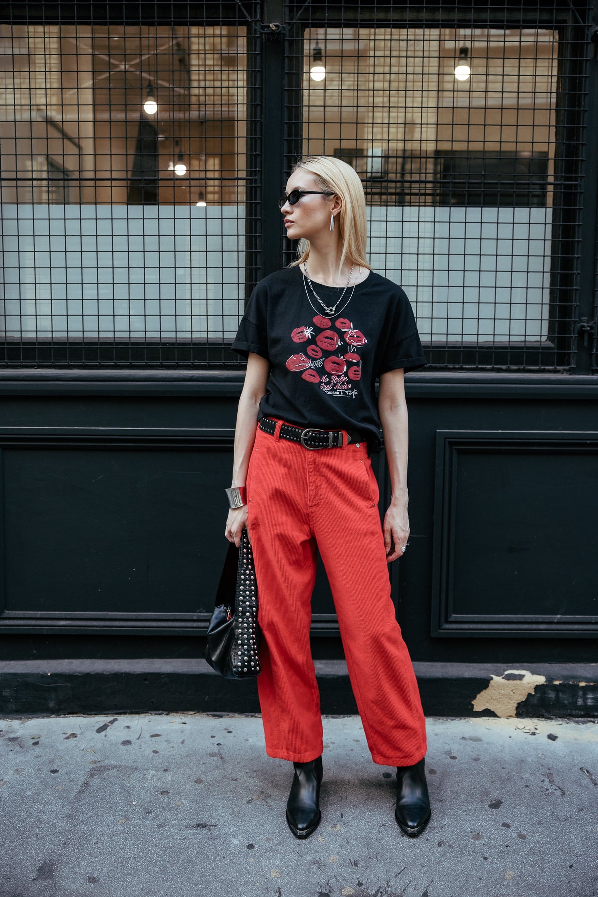 

7/8-Barrel-Hose aus Samt Damen Rosalia Veluto goji berry | Freeman T. Porter