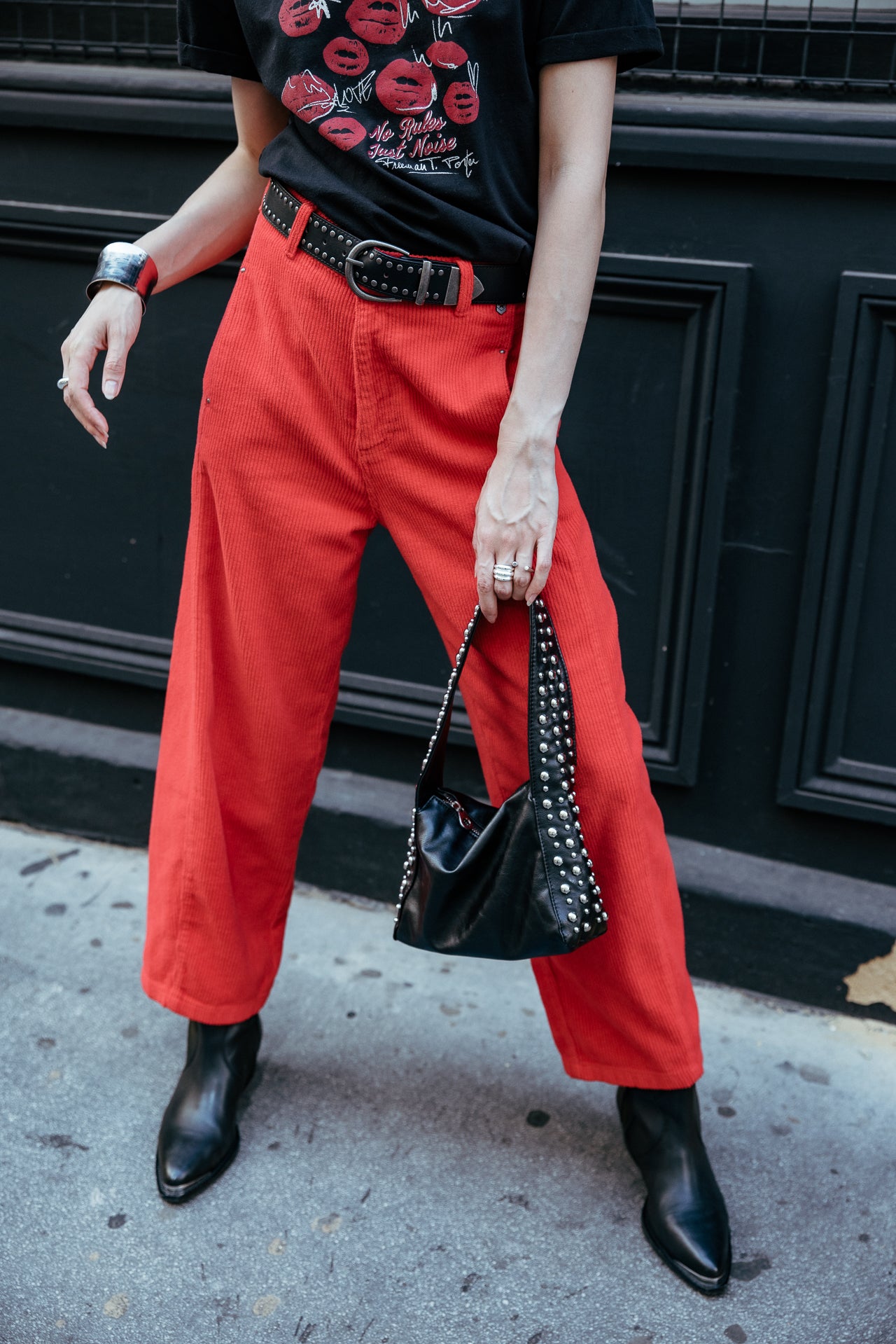 

7/8-Barrel-Hose aus Samt Damen Rosalia Veluto goji berry | Freeman T. Porter