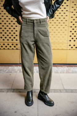 

7/8 barrelfluwelen broek Dames Rosalia Veluto forest night | Freeman T. Porter