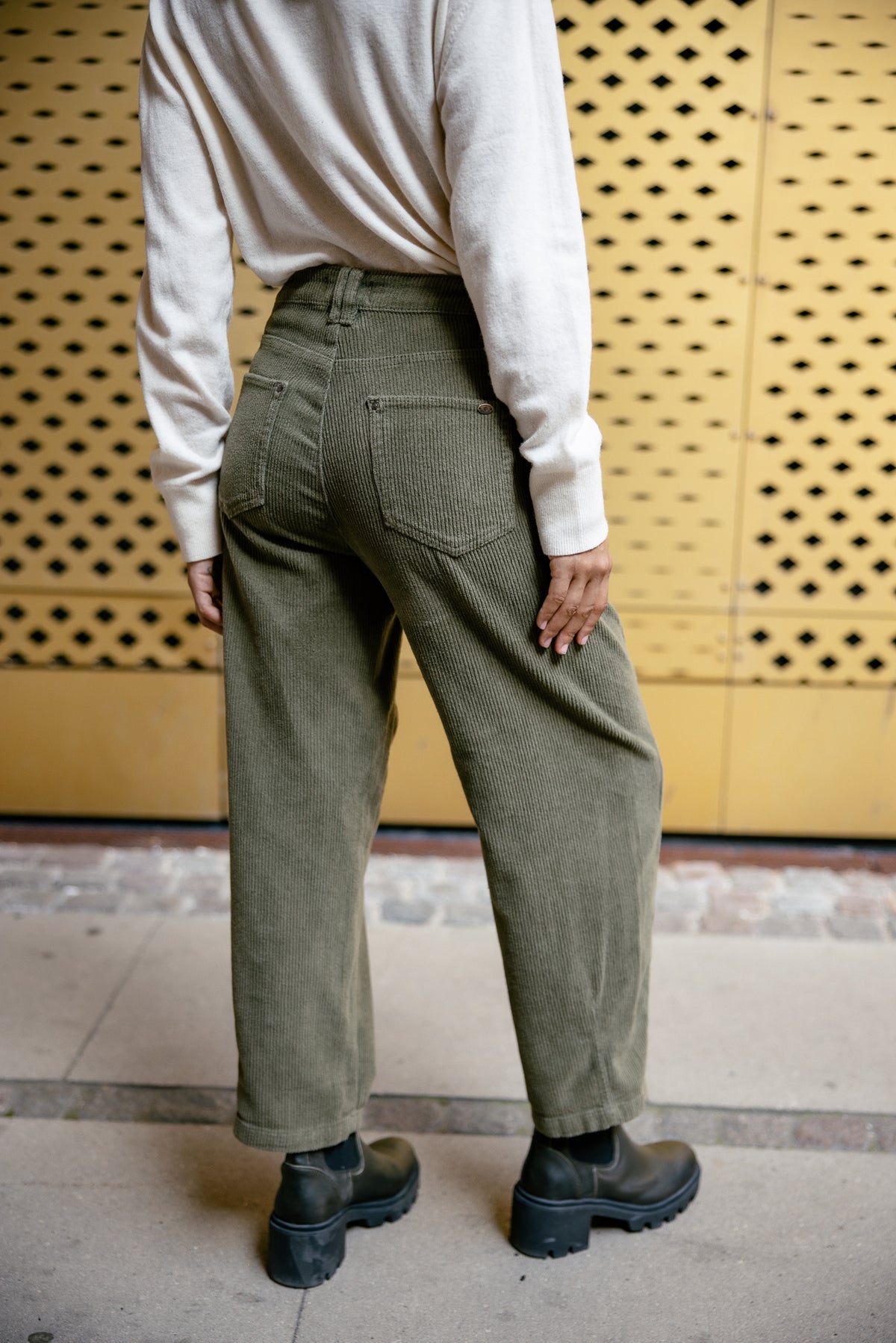 

7/8-Barrel-Hose aus Samt Damen Rosalia Veluto forest night | Freeman T. Porter
