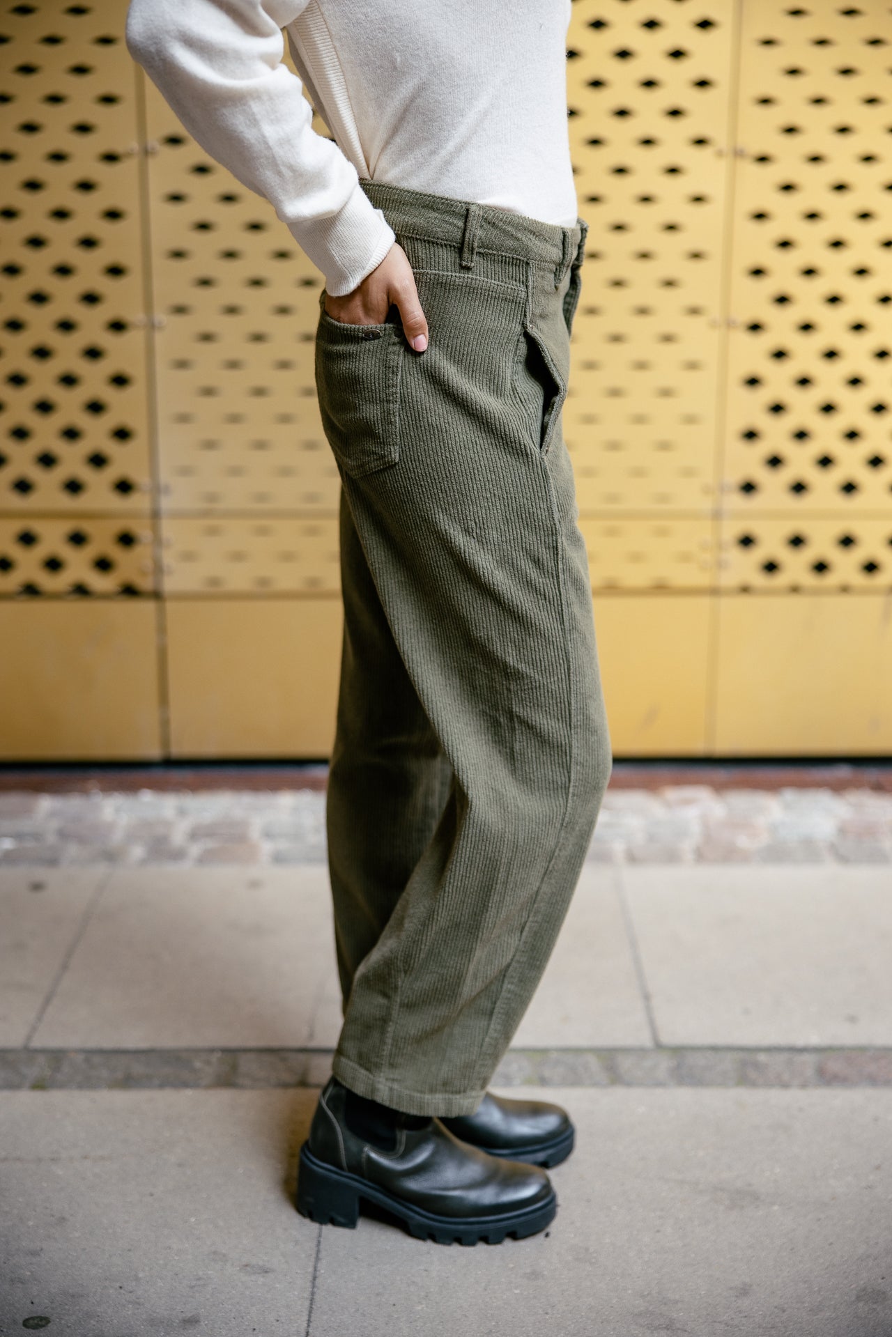 

7/8-Barrel-Hose aus Samt Damen Rosalia Veluto forest night | Freeman T. Porter