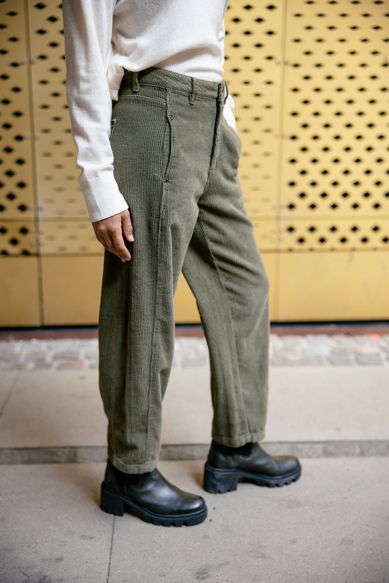 

7/8-Barrel-Hose aus Samt Damen Rosalia Veluto forest night | Freeman T. Porter
