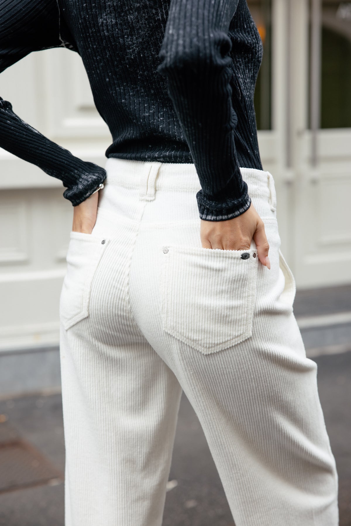 

7/8-Barrel-Hose aus Cord Damen Rosalia Veluto egret | Freeman T. Porter