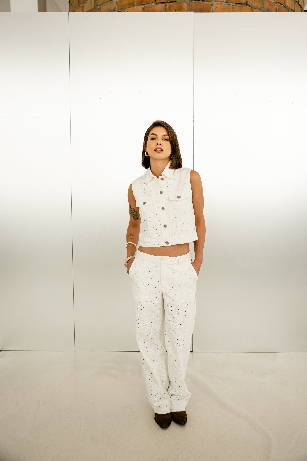 

Pantalon large Femme Nickie Beatnik bright white | Freeman T. Porter