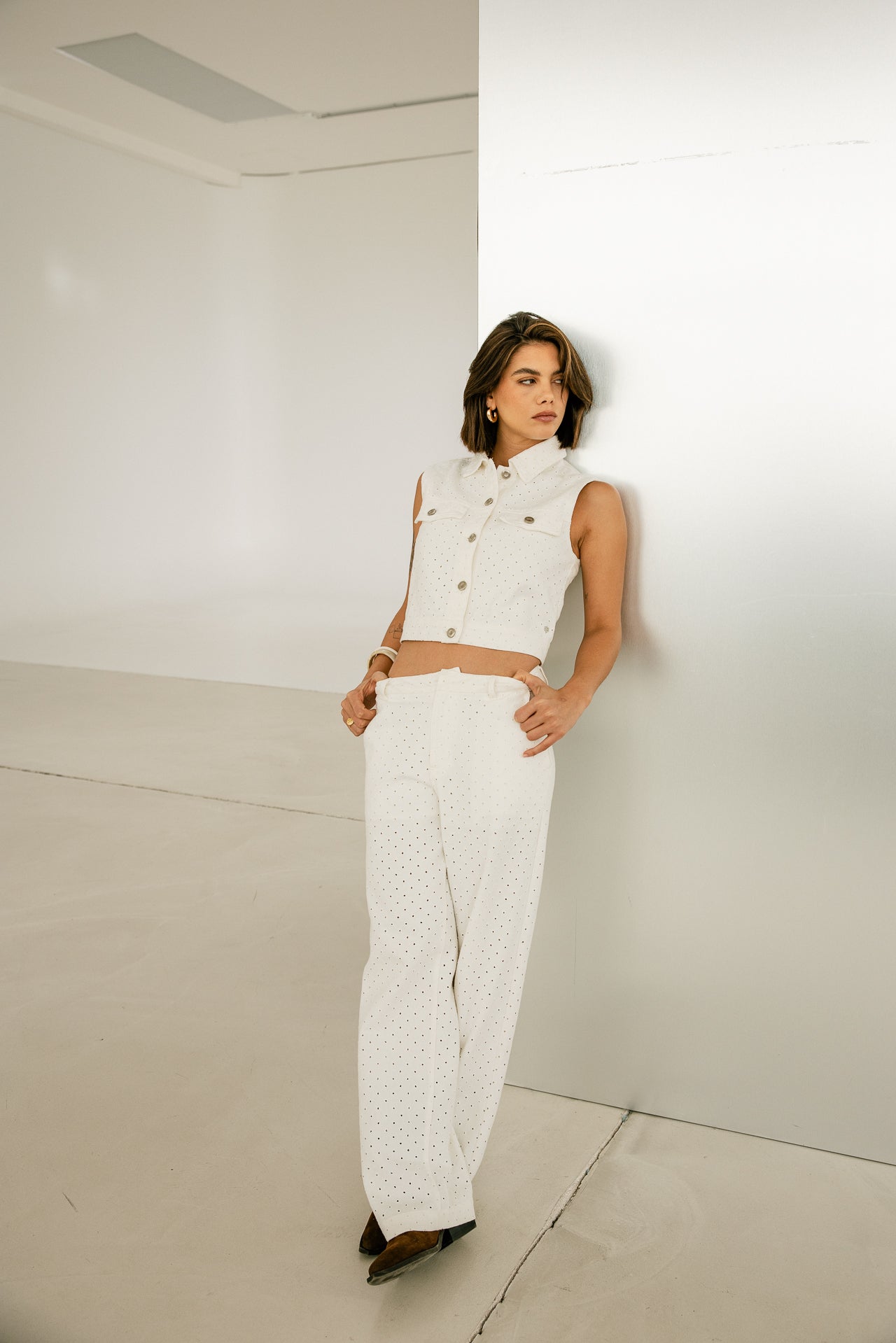 
              

Pantalon large Femme Nickie Beatnik bright white | Freeman T. Porter
            