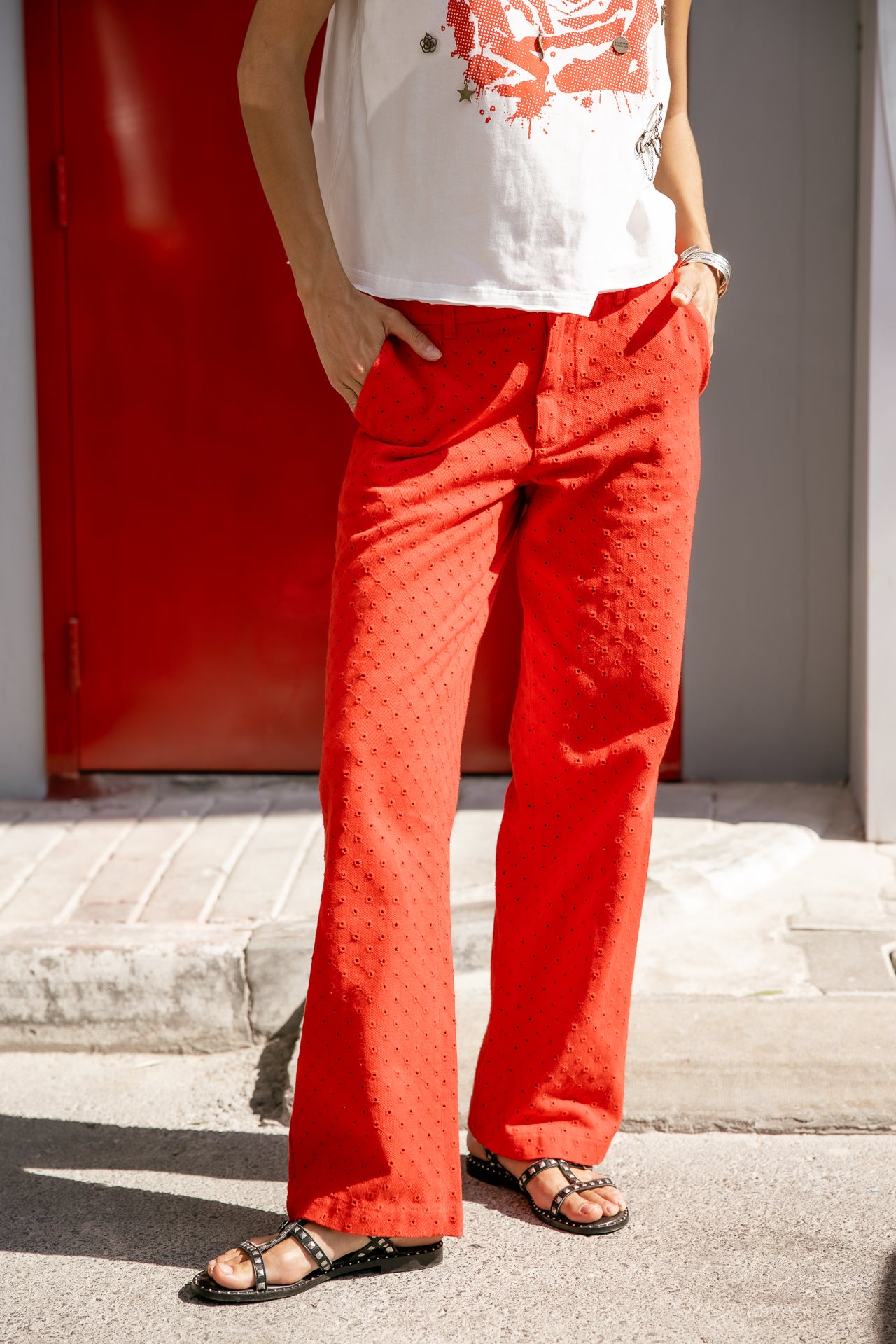 

Pantalon large Femme Nickie Beatnik fiery red | Freeman T. Porter
