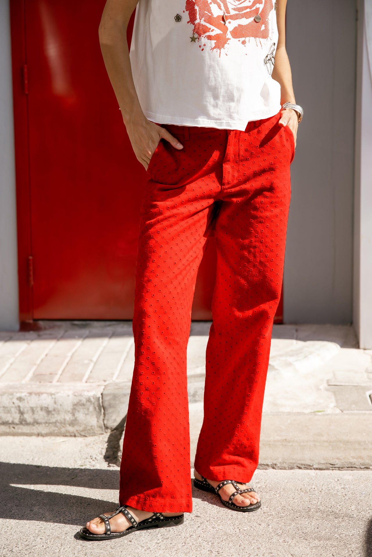 

Wide-leg trousers Women Nickie Beatnik fiery red | Freeman T. Porter