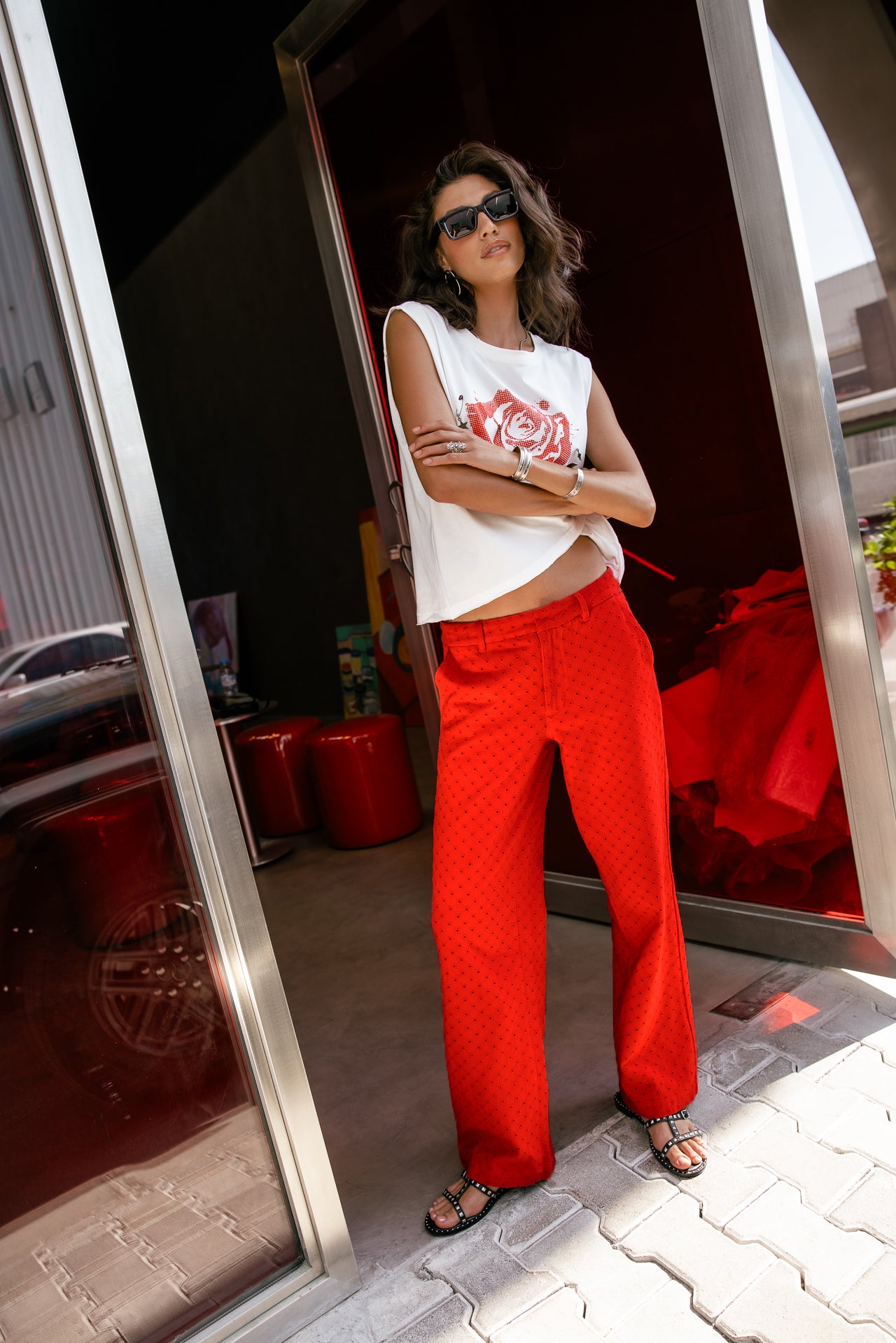 

Wide-leg trousers Women Nickie Beatnik fiery red | Freeman T. Porter