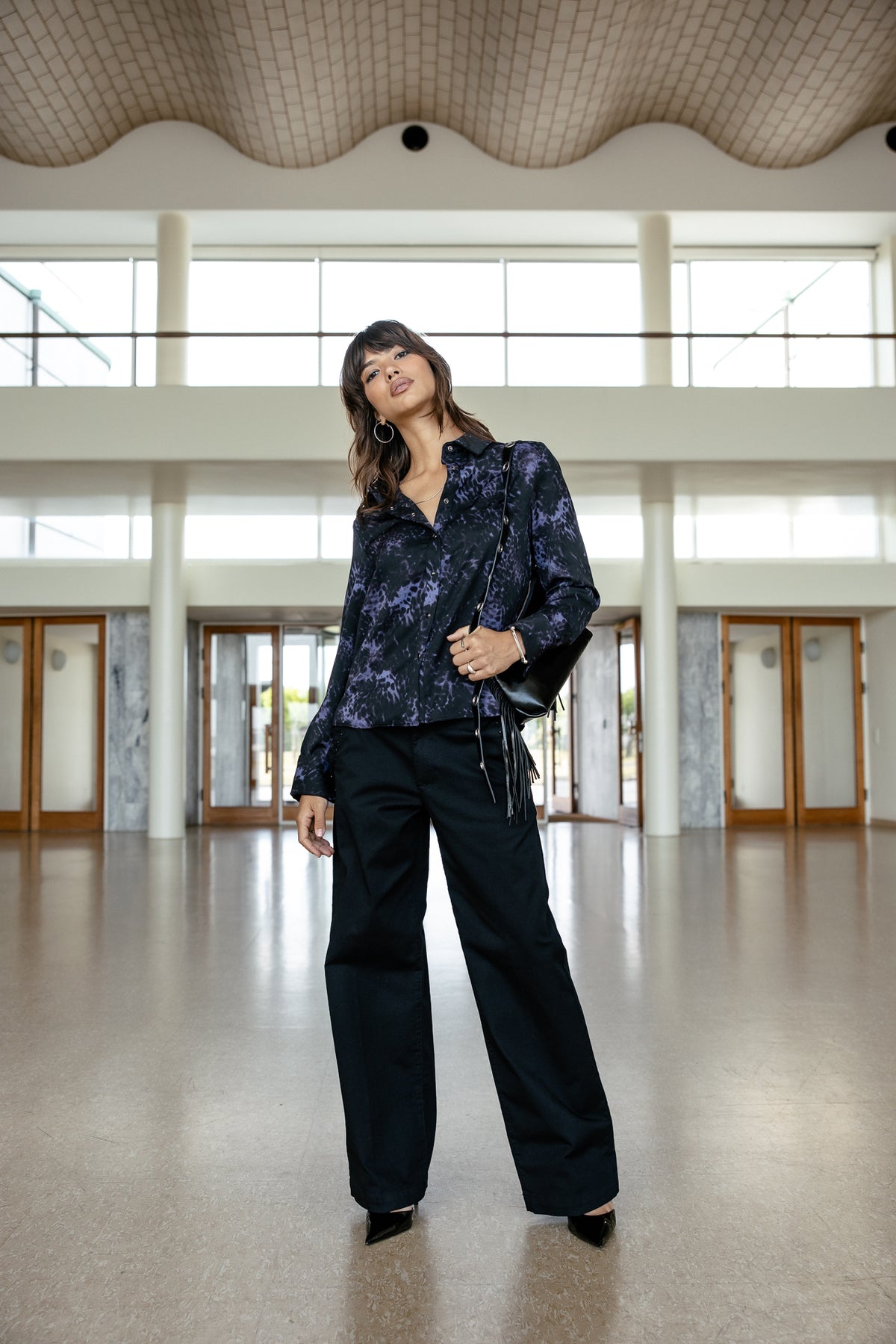 

Weite Chinohose Damen Nickie Felicita black | Freeman T. Porter