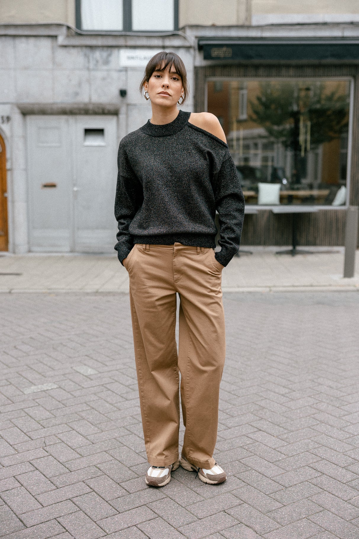 

Pull épaule dénudée Femme Predige Lurex black | Freeman T. Porter