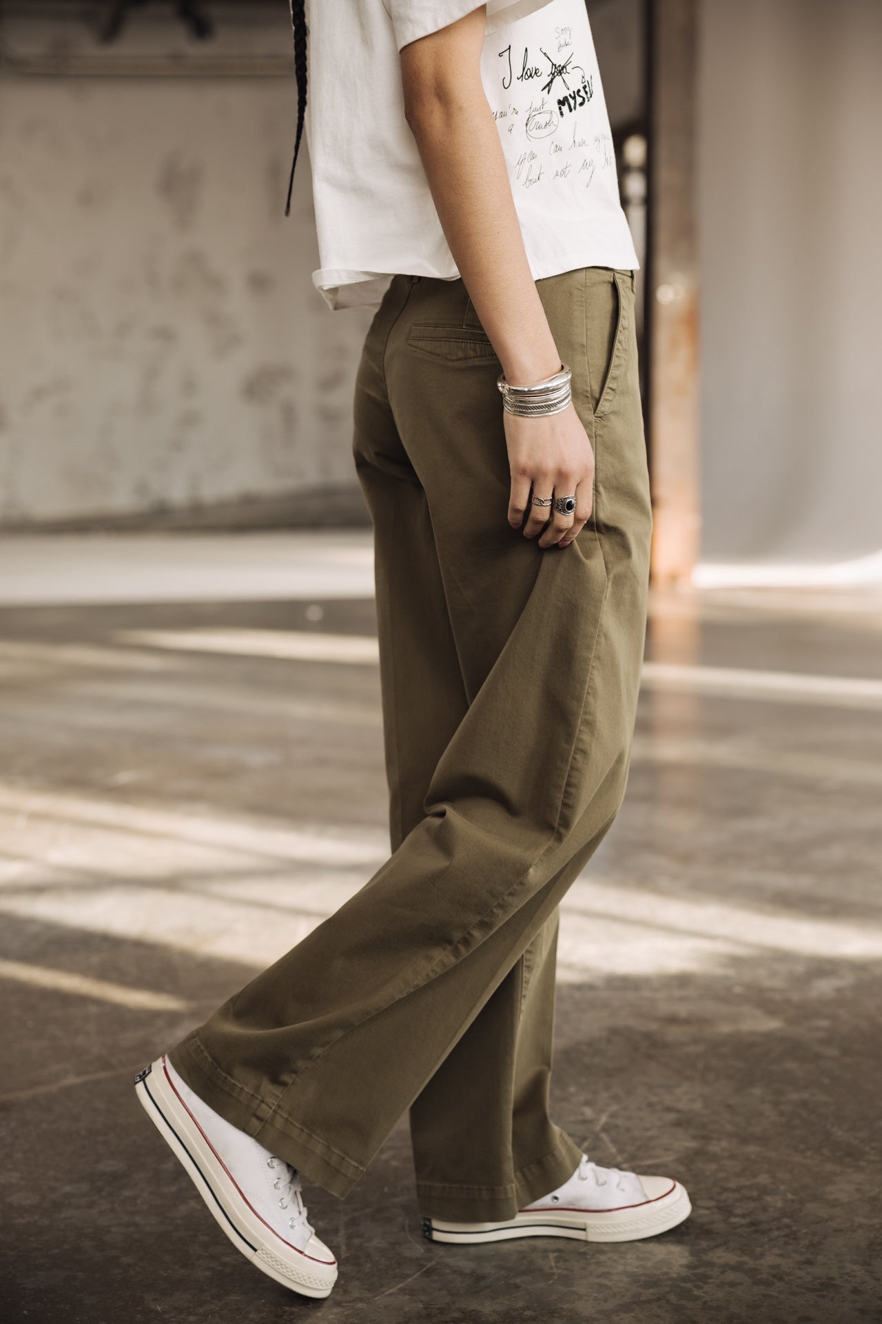

Pantalon large Femme Nickie Felicita olive night | Freeman T. Porter