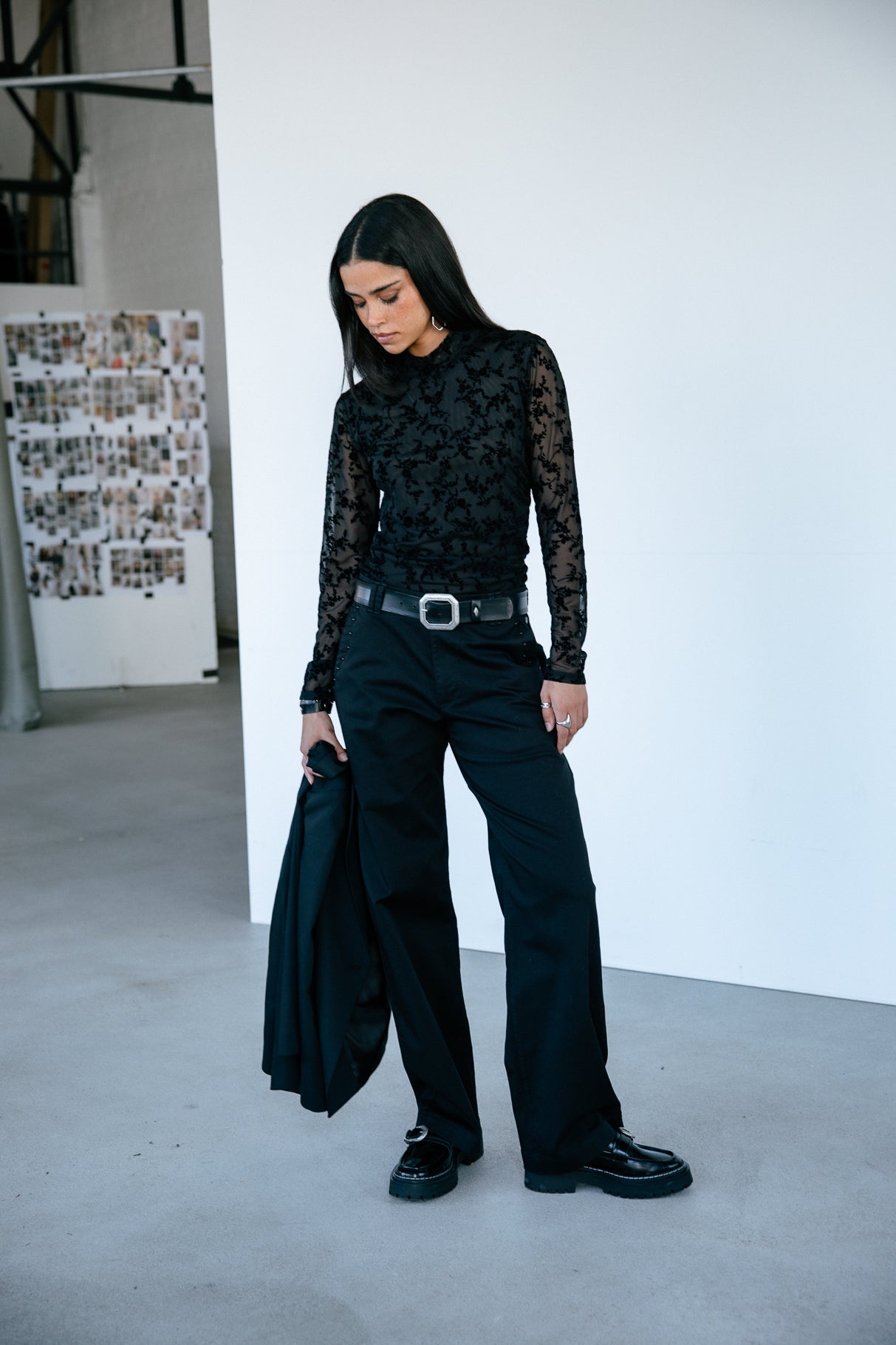 

Pantalon large Femme Nickie Studs Felicita black | Freeman T. Porter