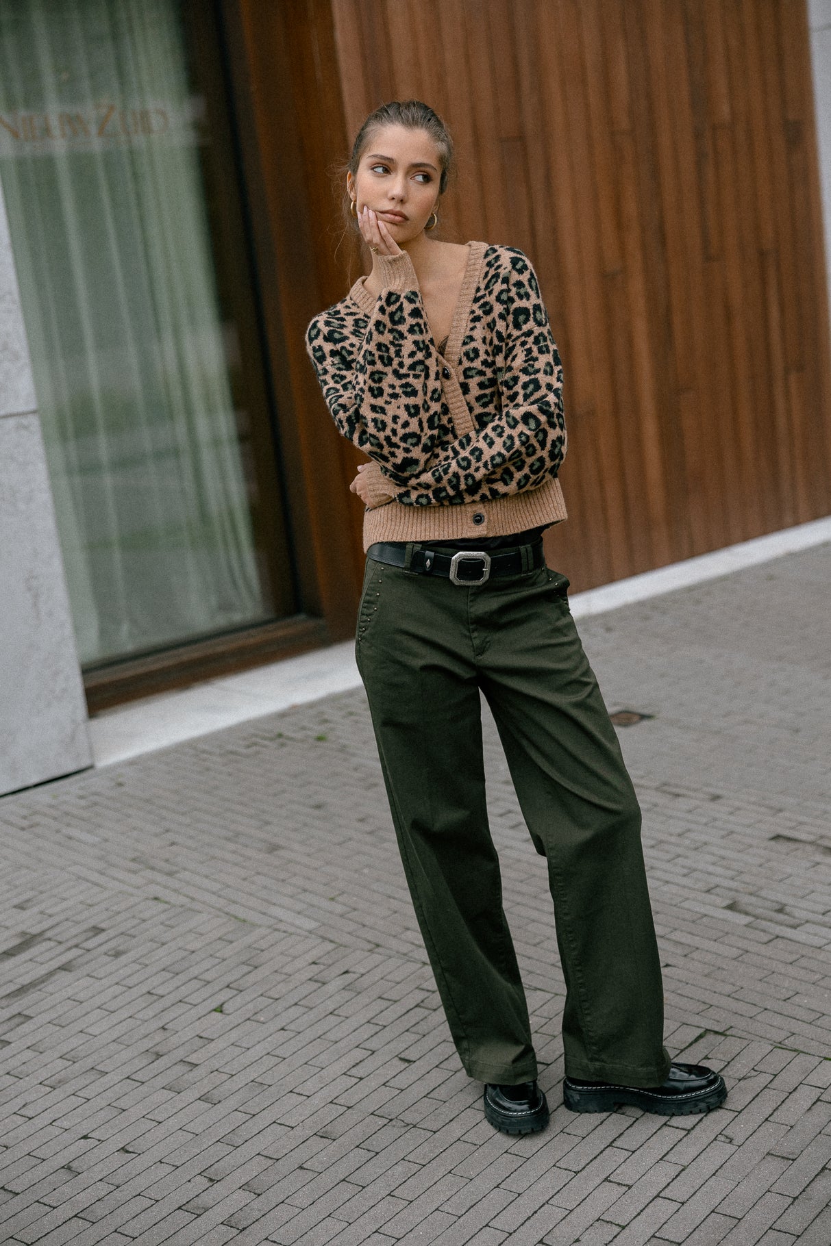 

Pantalon large Femme Nickie Studs Felicita forest night | Freeman T. Porter