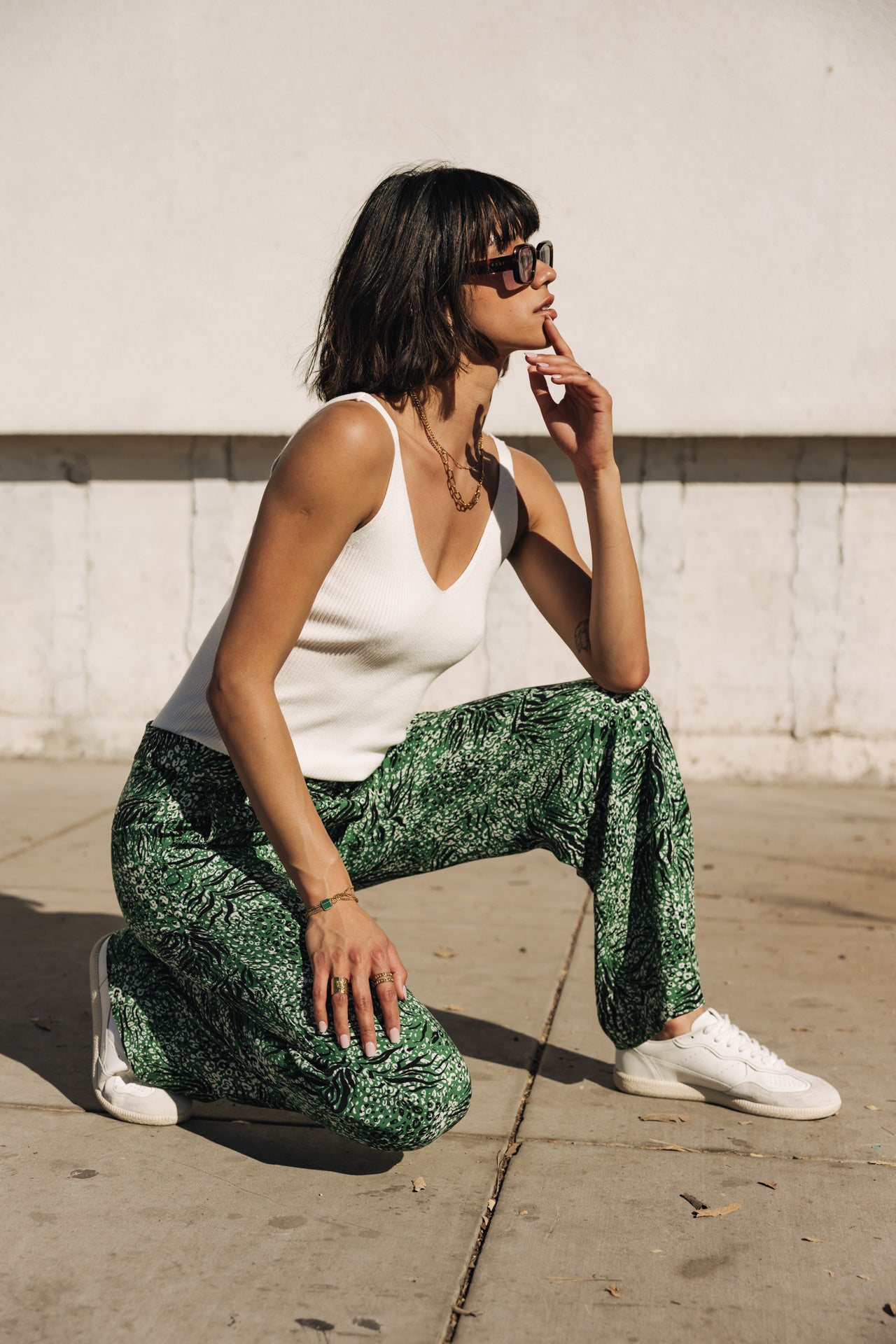 

Pantalon large Femme Nickie Rumba jolly green | Freeman T. Porter