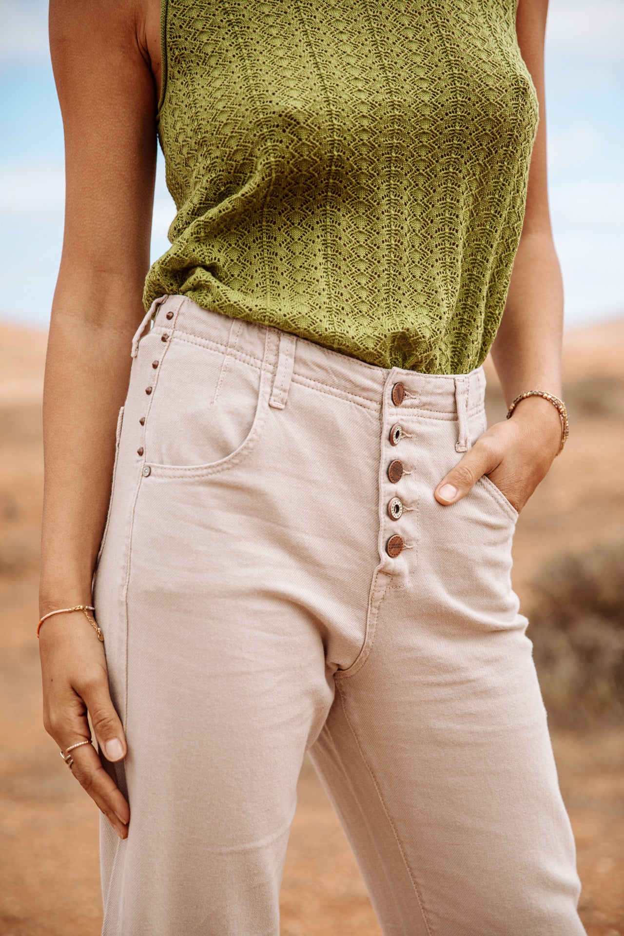 

Pantalon boyfriend droit Femme Sloane Lecce simply taupe | Freeman T. Porter