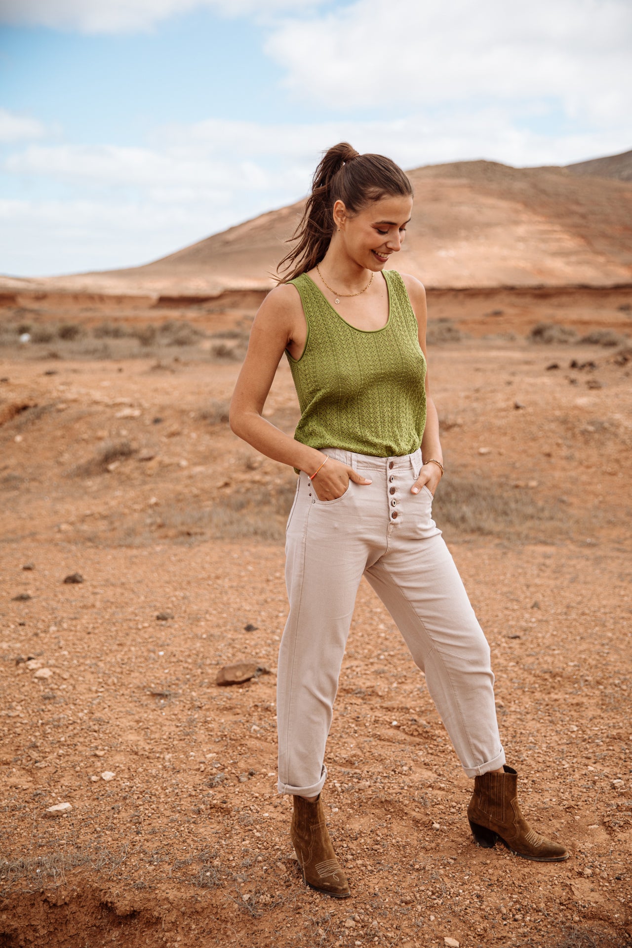 

Pantalon boyfriend droit Femme Sloane Lecce simply taupe | Freeman T. Porter