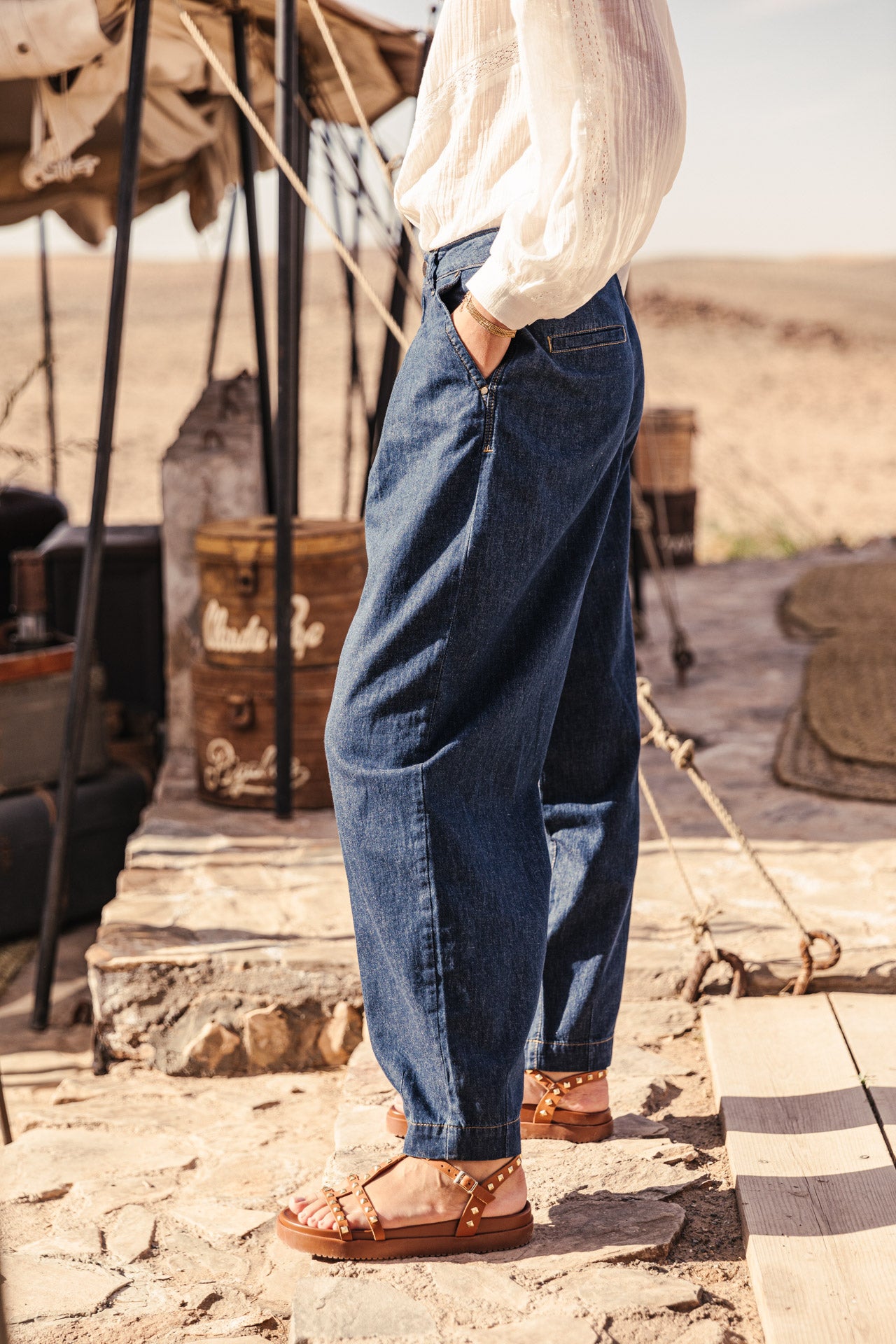 

Jeans jambes ballons Femme Kalya Denim manzana dark | Freeman T. Porter
