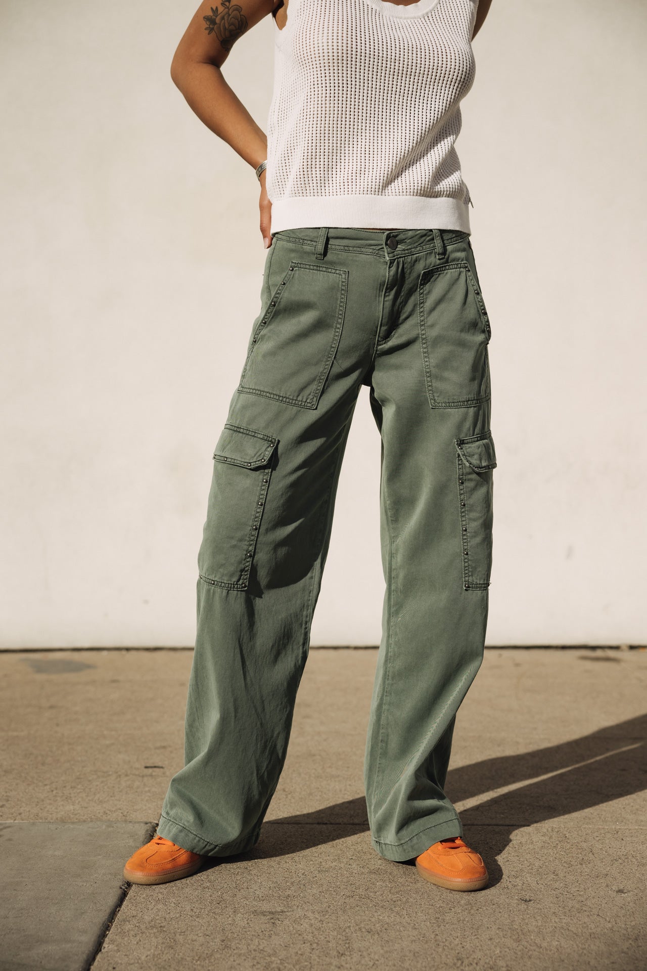 

Pantalon cargo large Femme Moxie Jazz laurel wreath | Freeman T. Porter